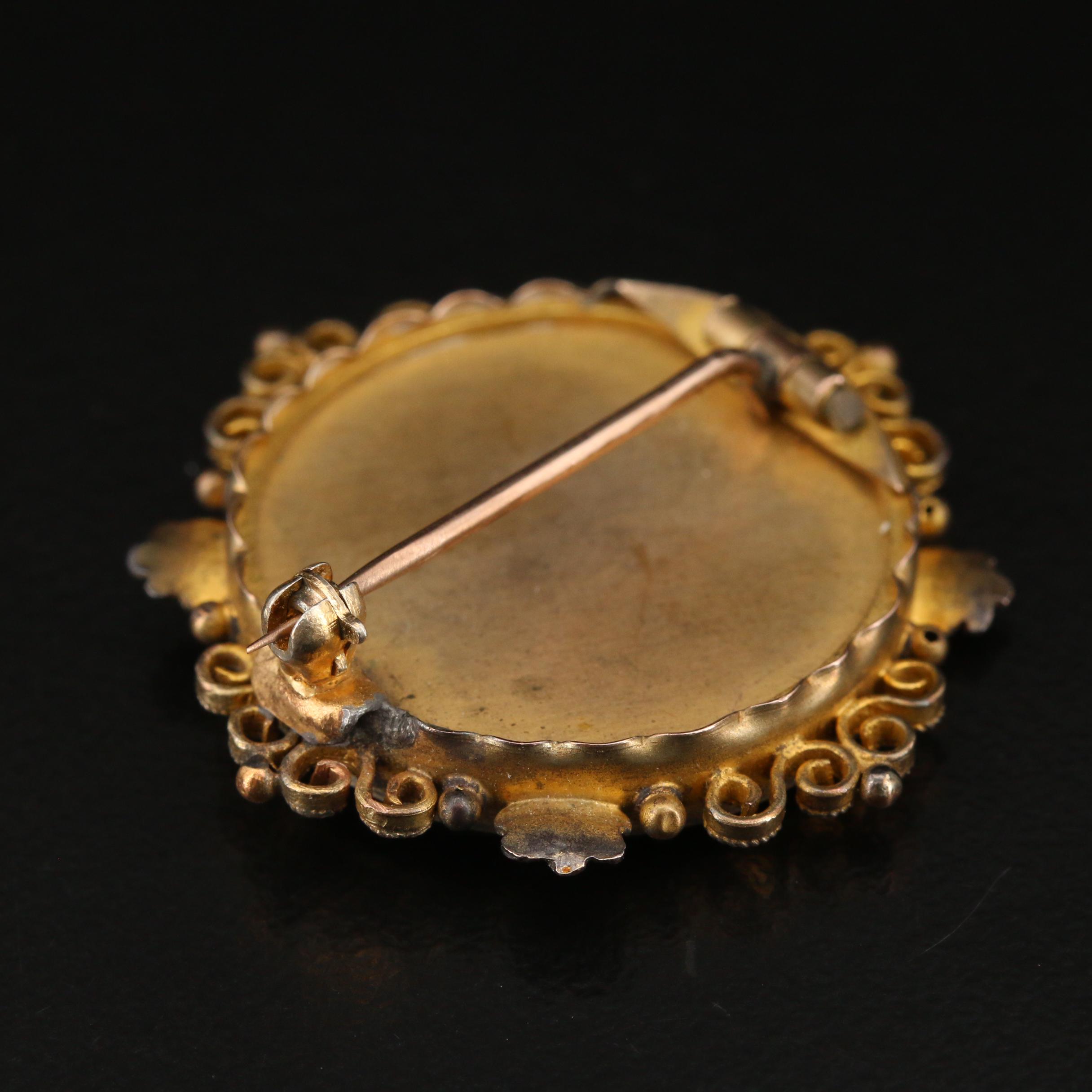 Renaissance Revival Enameled Portrait Brooch