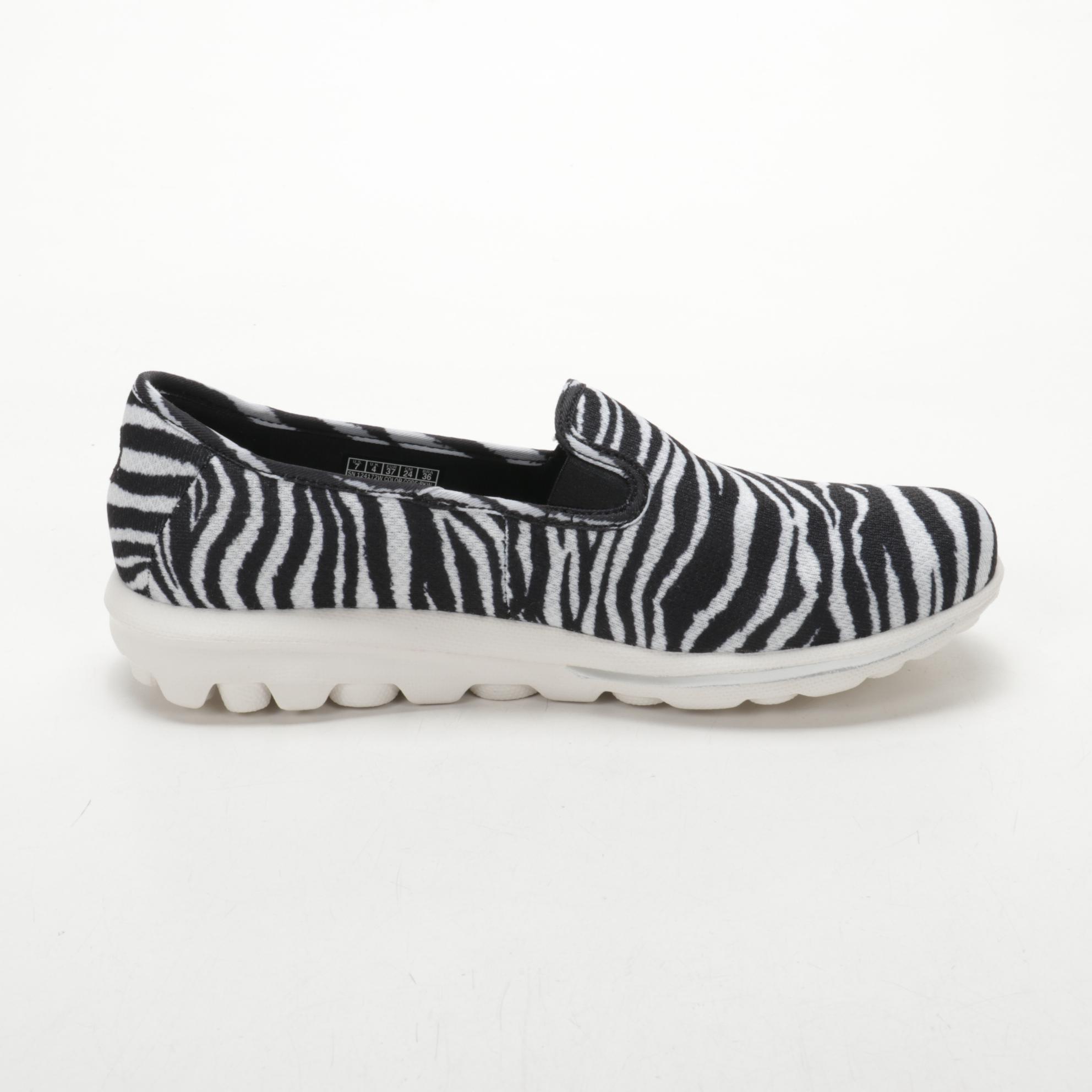 Skechers Performance Go Walk Slip-On Sneaker in Wild Thing Zebra Print