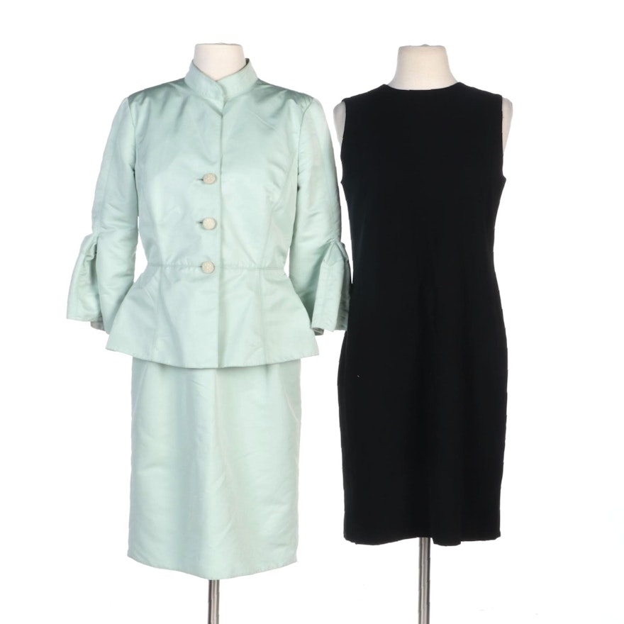 Armani Collezioni Mint Green Dress Set and Calvin Klein Black Sleeveless Dress