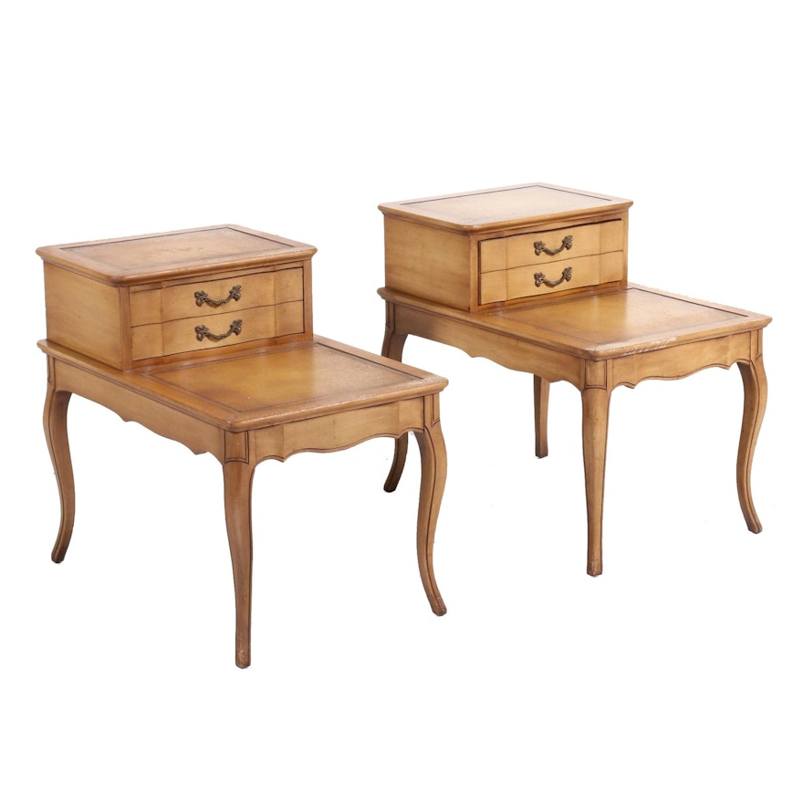 Pair of Robinson Furniture Louis XV Style Maple-Stained End Tables, Mid-20th C.