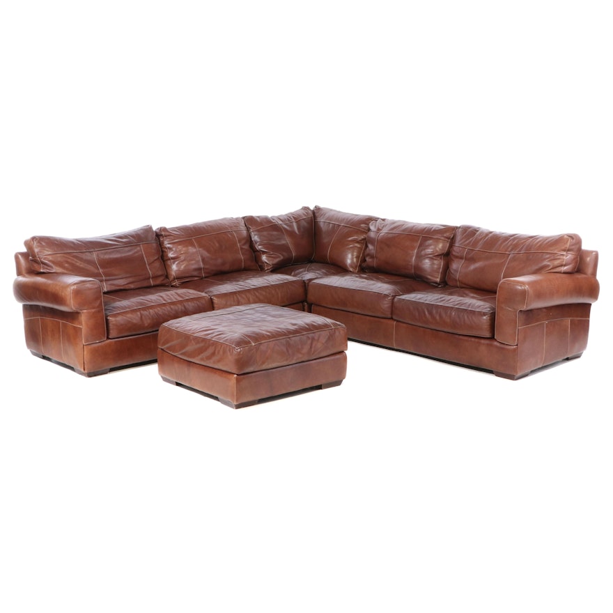 Sofa Express Contemporary 4-Piece Leather Sectional Sofa