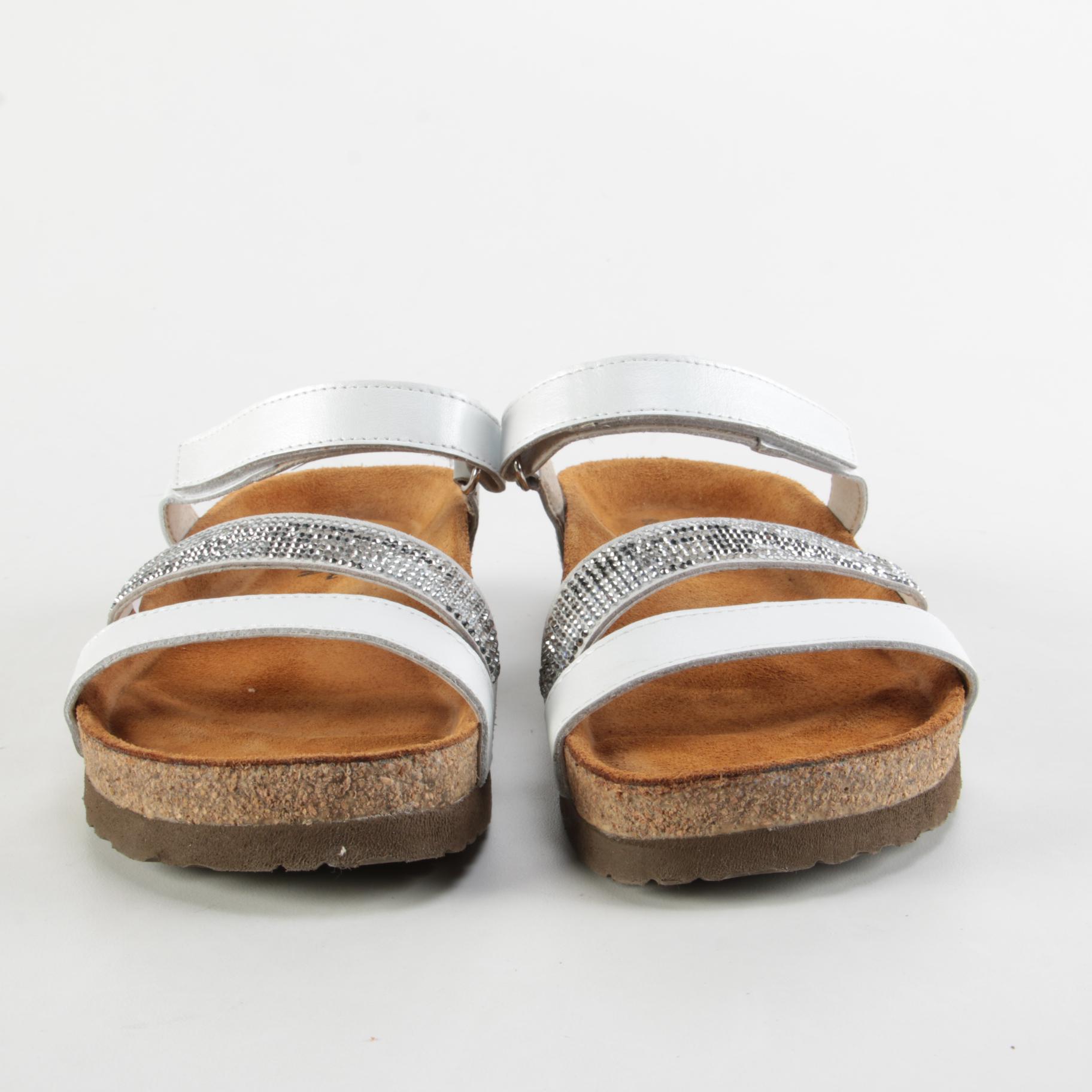 Noat Columbus Sandals in White Pearl Leather with Embellishments