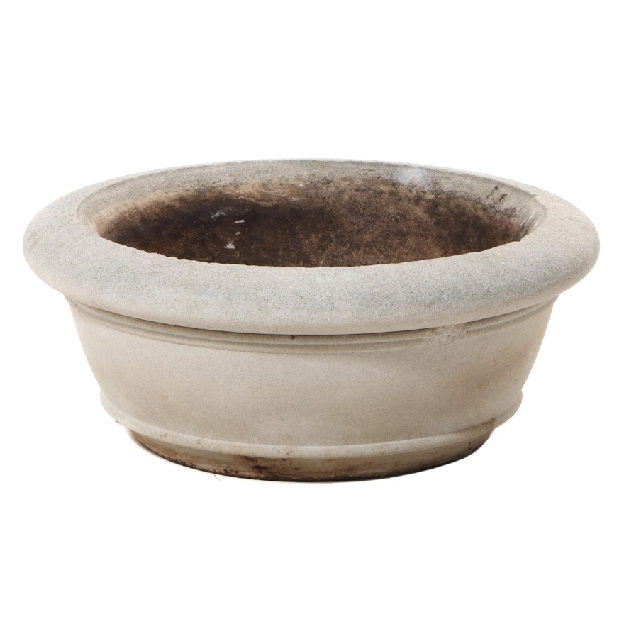 Low Profile Bowl Shaped Concrete Planter