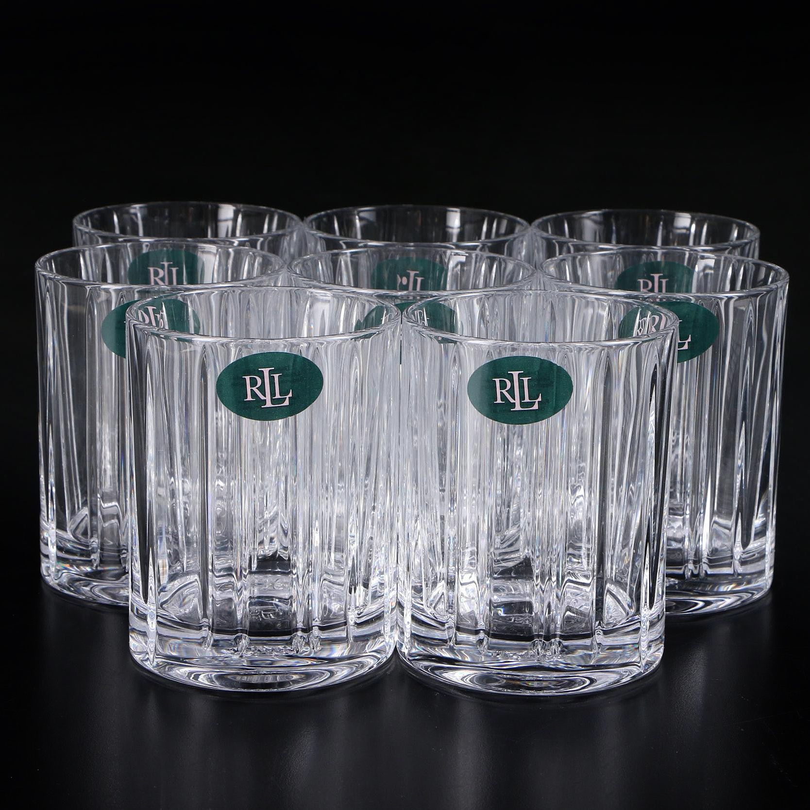 Ralph Lauren "Turner" Crystal Double Old Fashioned Glasses