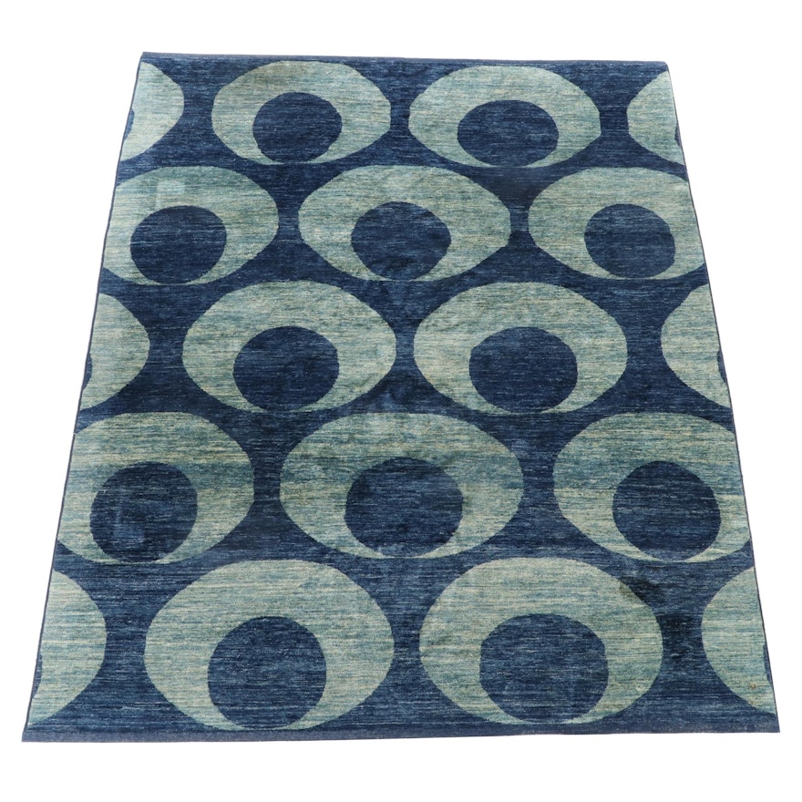 8'0 x 10'0 Hand-Knotted Modern Geometric Wool Rug