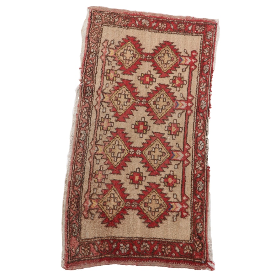 1'7 x 3'1 Hand-Knotted Persian Turkmen Accent Rug, 1960s