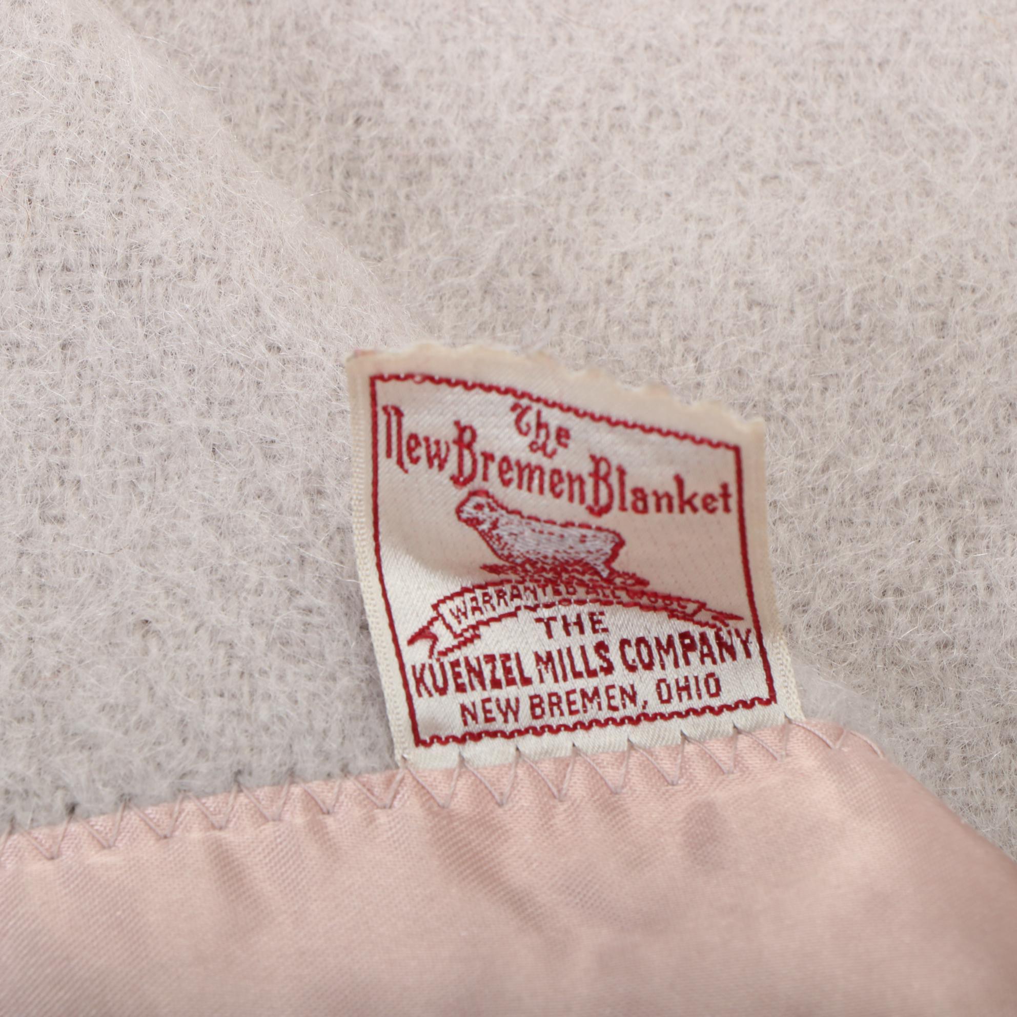 Kuenzel Mills Co. "The New Bremen Blanket" and Other Checkered Wool Blanket