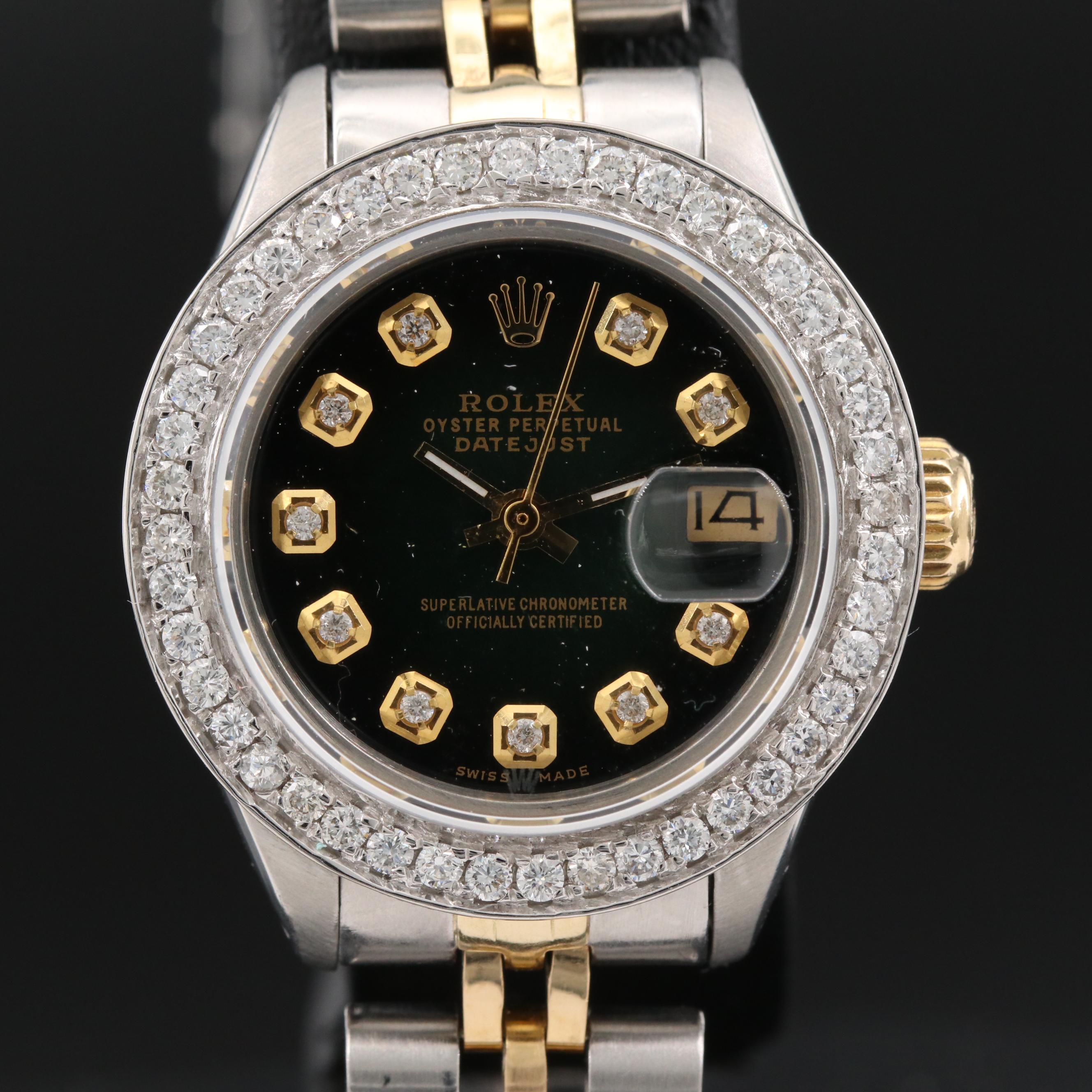 1979 Rolex Datejust Watch with Diamond Bezel