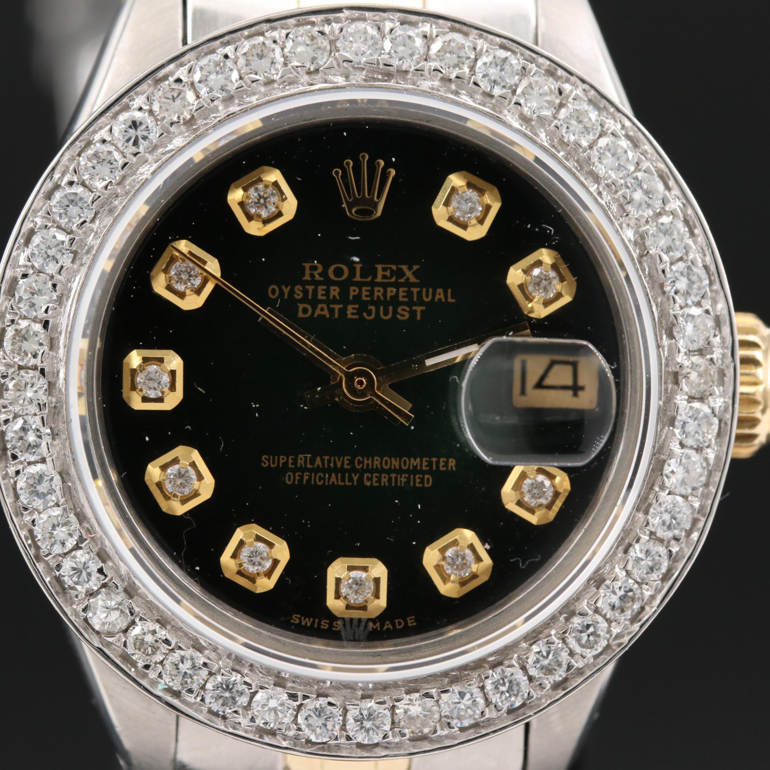 1979 Rolex Datejust Watch with Diamond Bezel