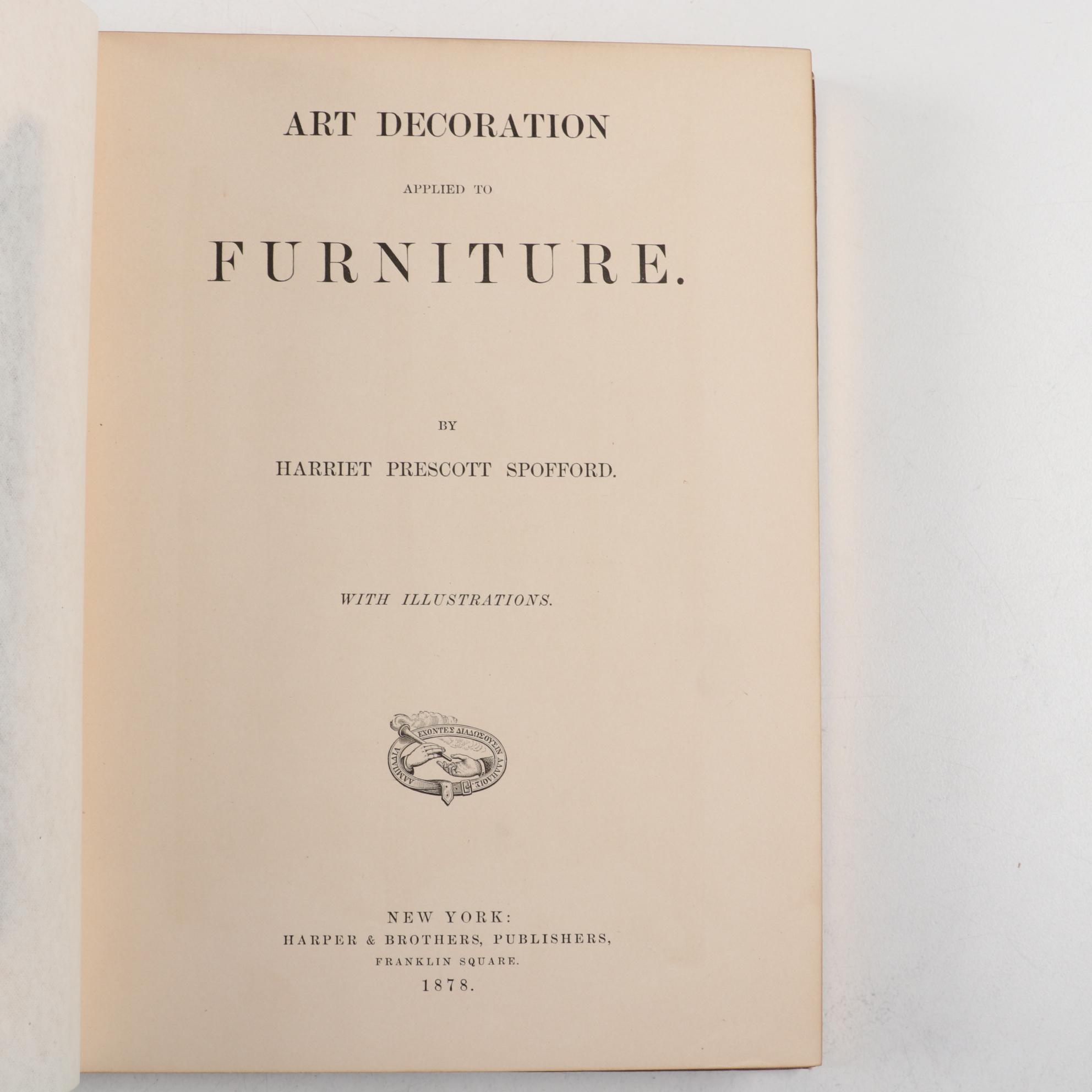 "Art Decoration Applied to Furniture" by Harriet Spofford and Other Books