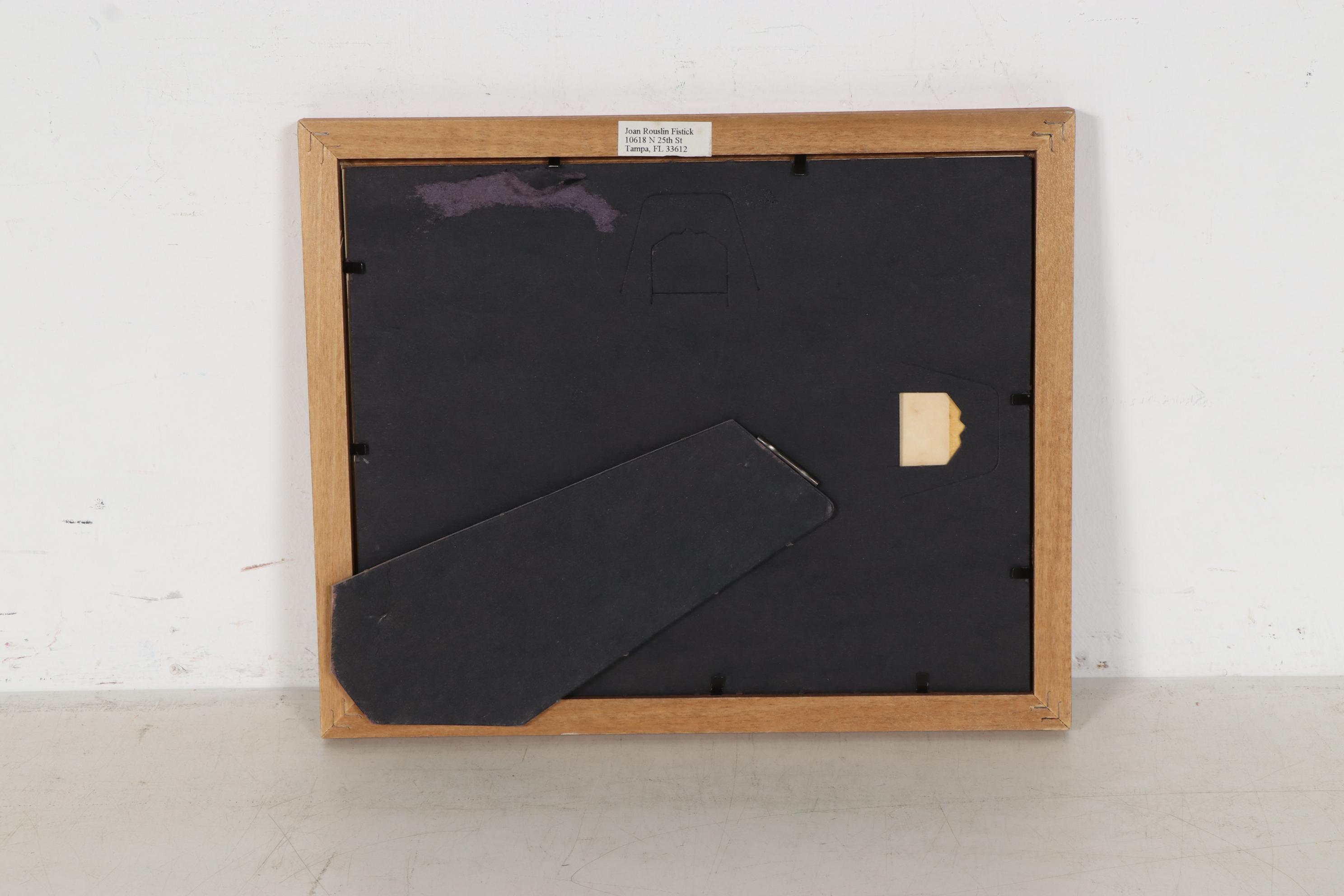 Joan Fistick Ink and Watercolor Drawing of Checkers Game