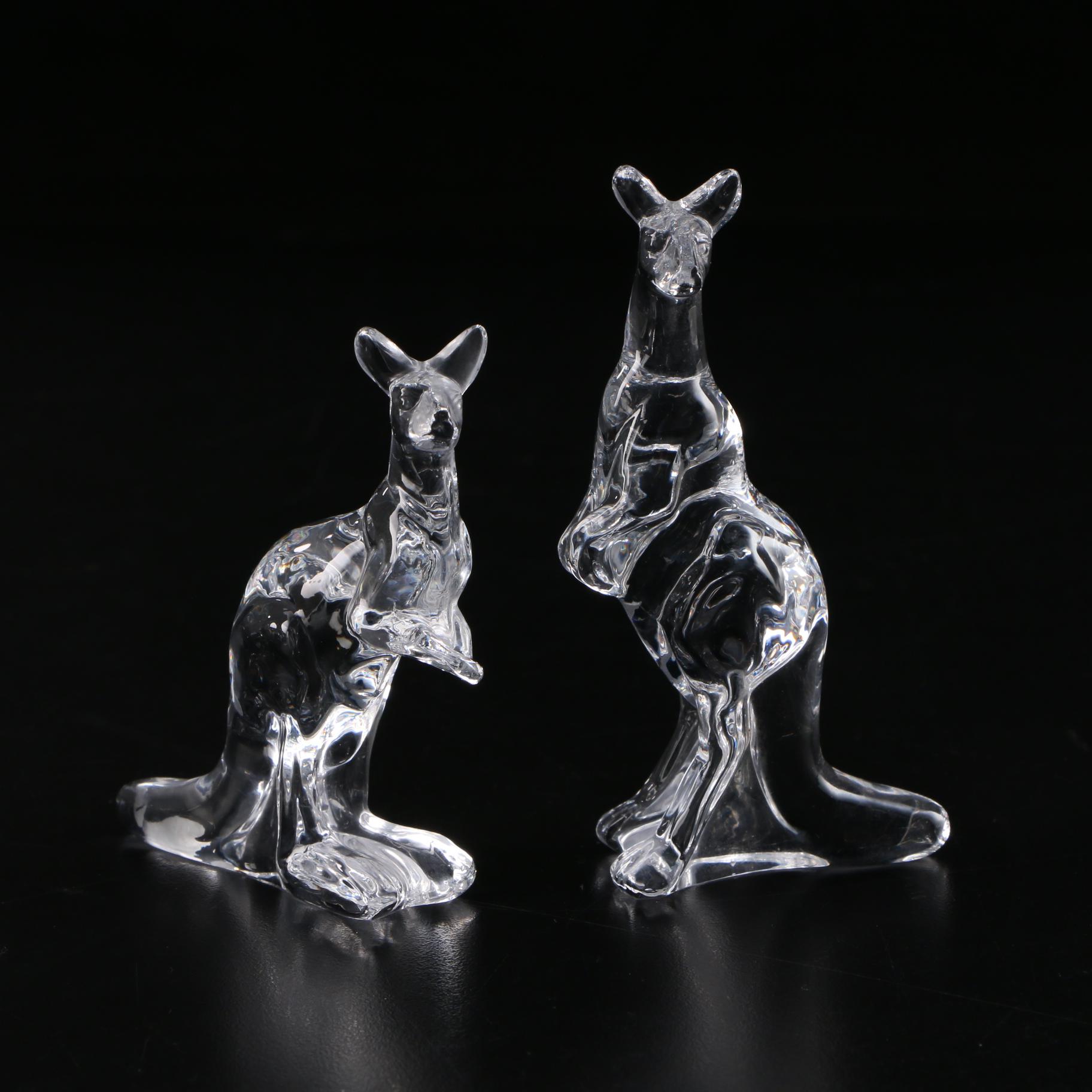 The Franklin Mint "Animals of the Ark" Crystal Kangaroo Figurines, 1976–1978