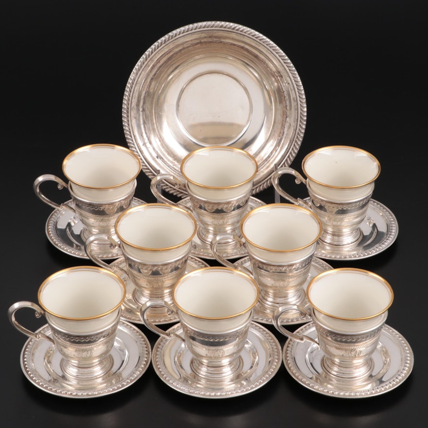 Matthews Co. and Lenox Sterling Demitasse Cups and More, Early to Mid 20th C.