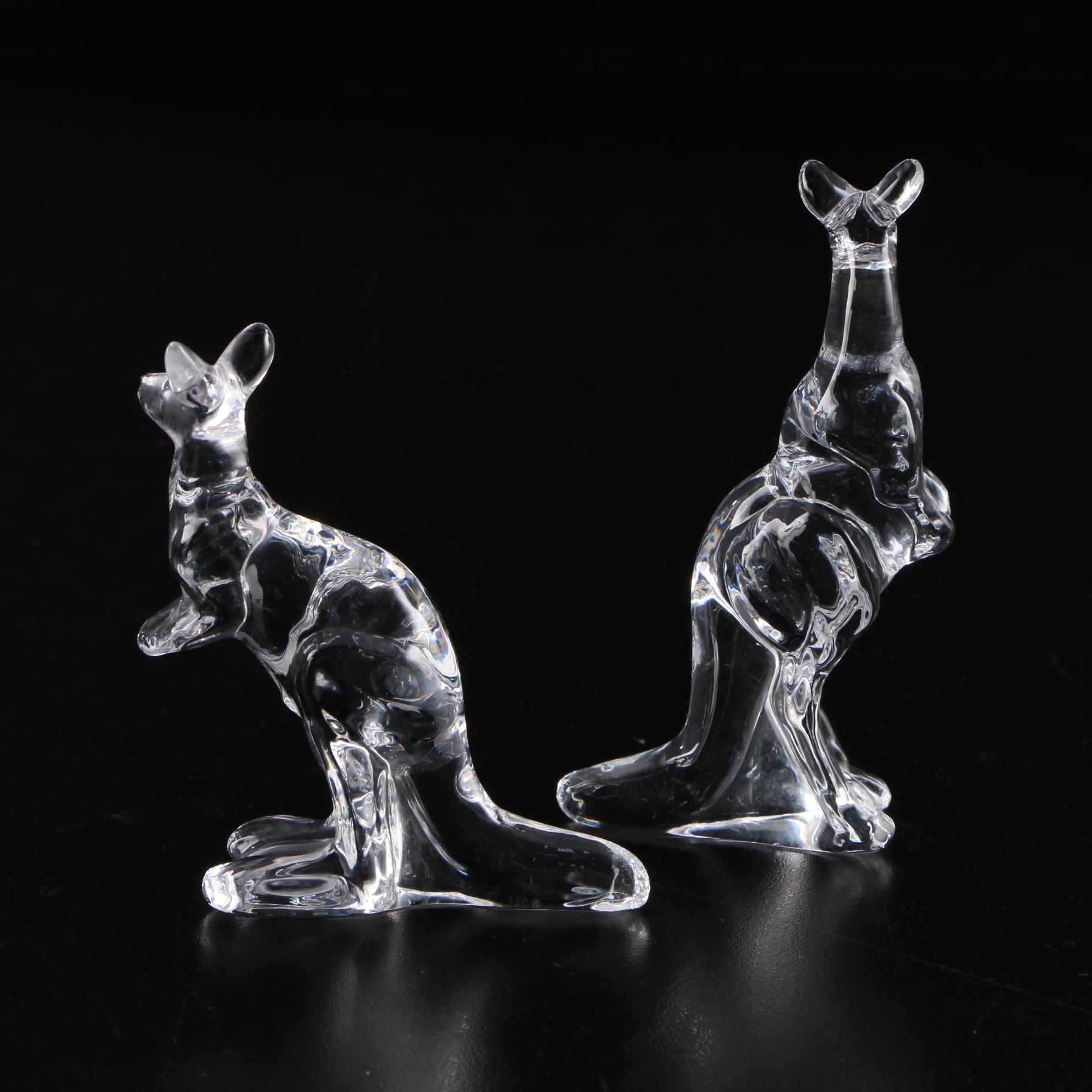 The Franklin Mint "Animals of the Ark" Crystal Kangaroo Figurines, 1976–1978