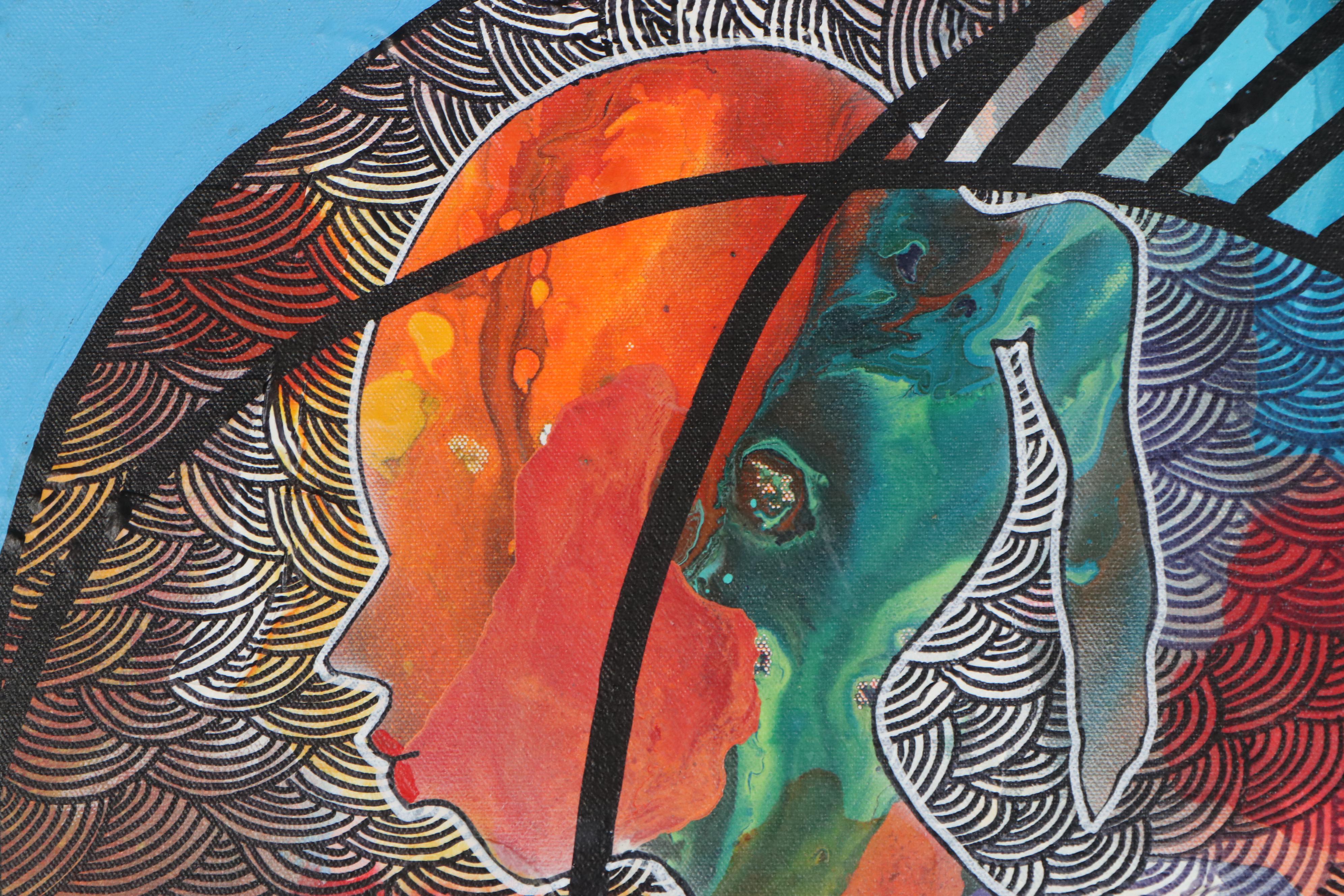 Abiola Idowu Mixed Media Painting "Miracle II," 2020