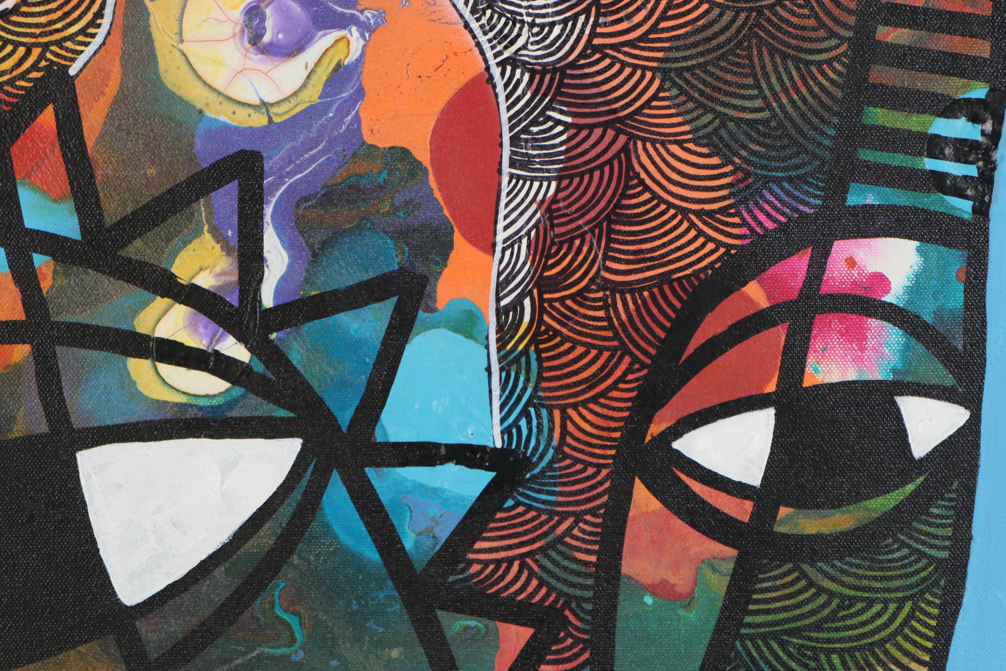 Abiola Idowu Mixed Media Painting "Miracle II," 2020