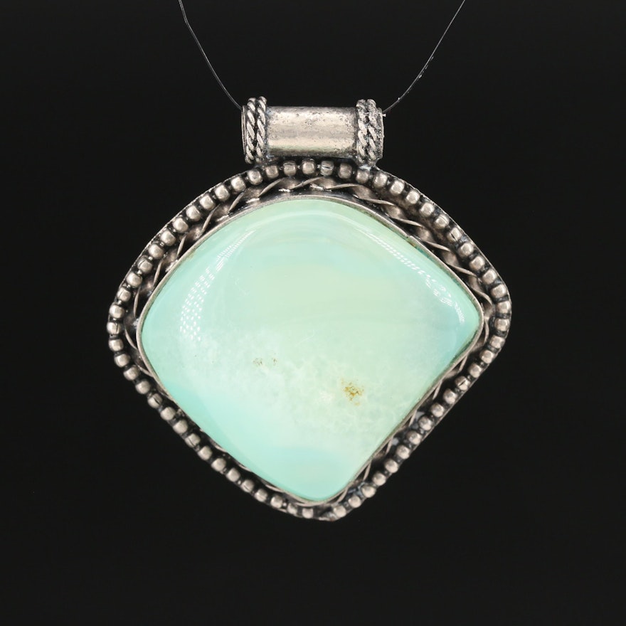 Chalcedony Pendant with Bead Accents