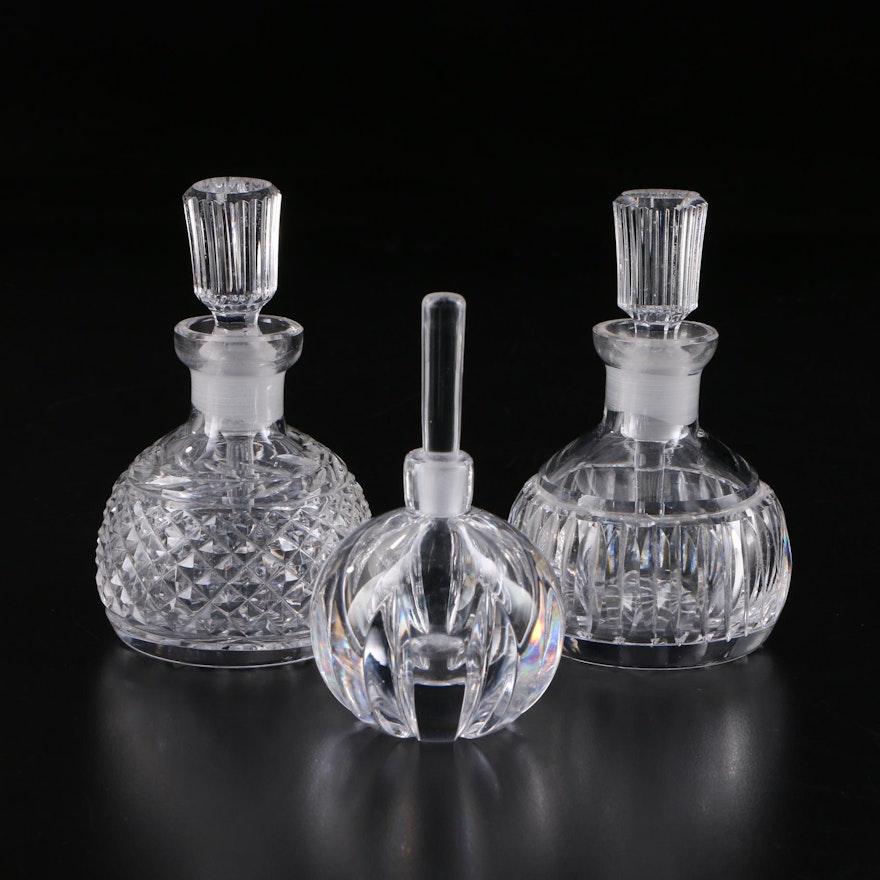 Crystal Perfume Bottles Including Waterford and Orrefors