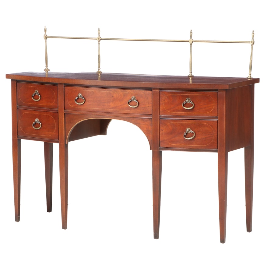 Hepplewhite Style Brass-Mounted Mahogany String-Inlaid Sideboard