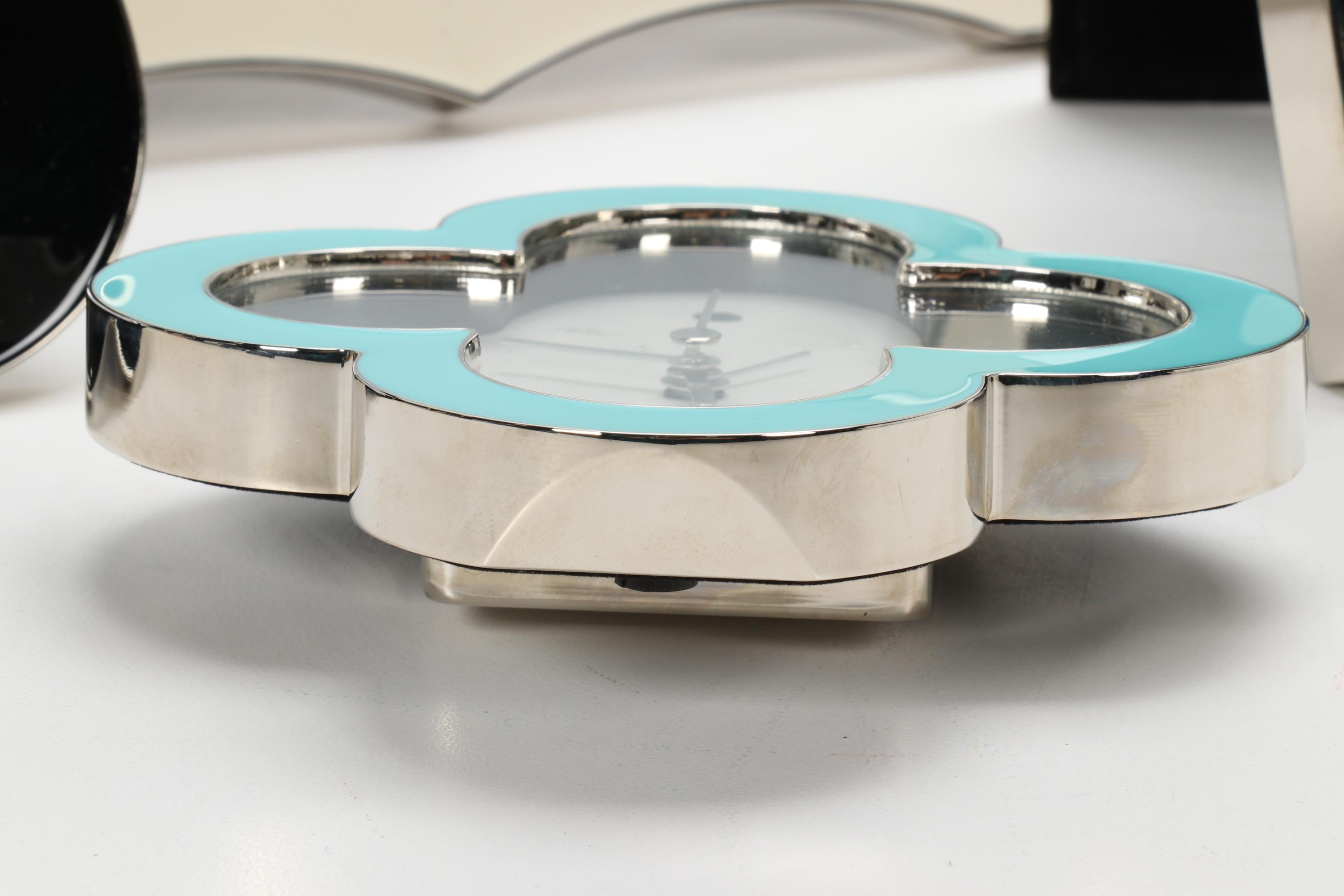 Jonathan Adler Enameled Metal Frames and Table Clock