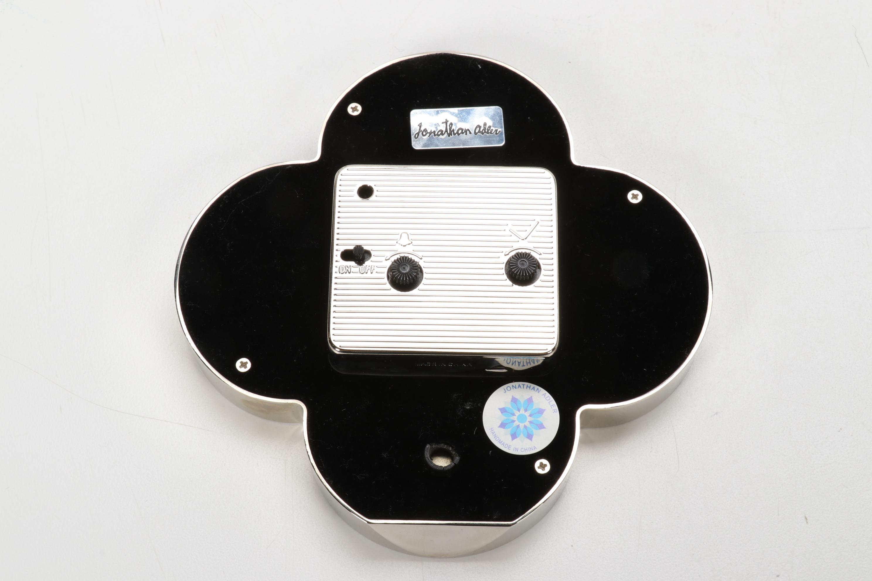 Jonathan Adler Enameled Metal Frames and Table Clock