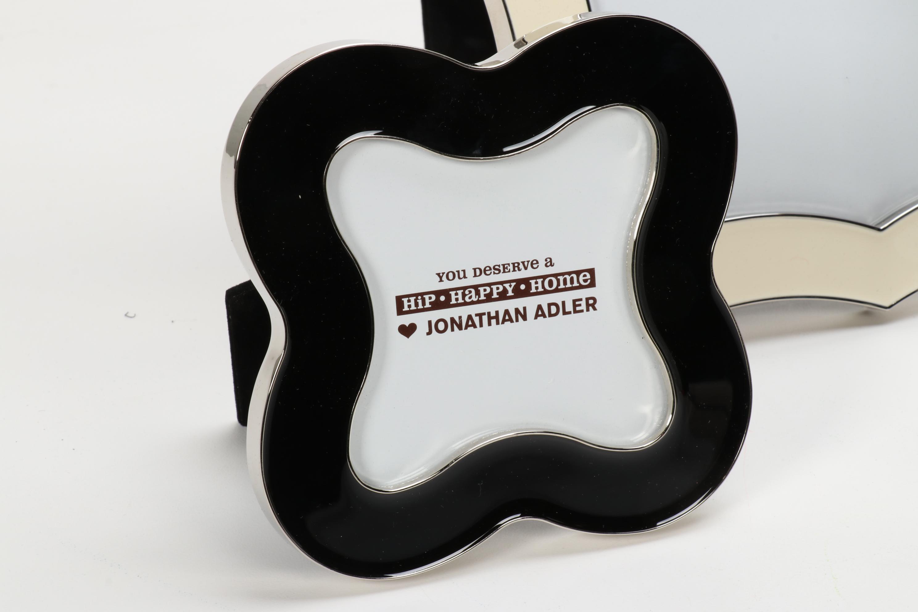 Jonathan Adler Enameled Metal Frames and Table Clock