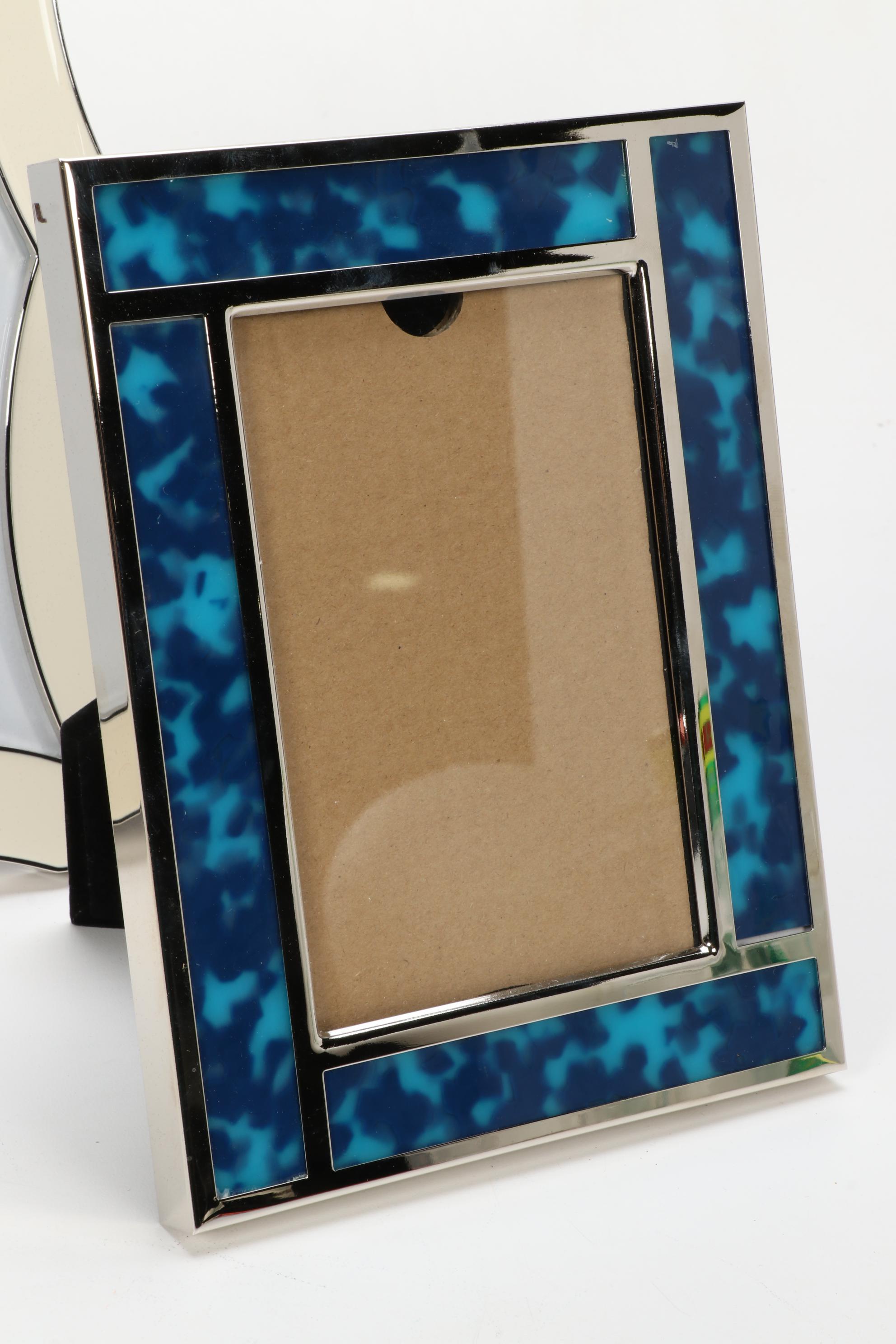 Jonathan Adler Enameled Metal Frames and Table Clock