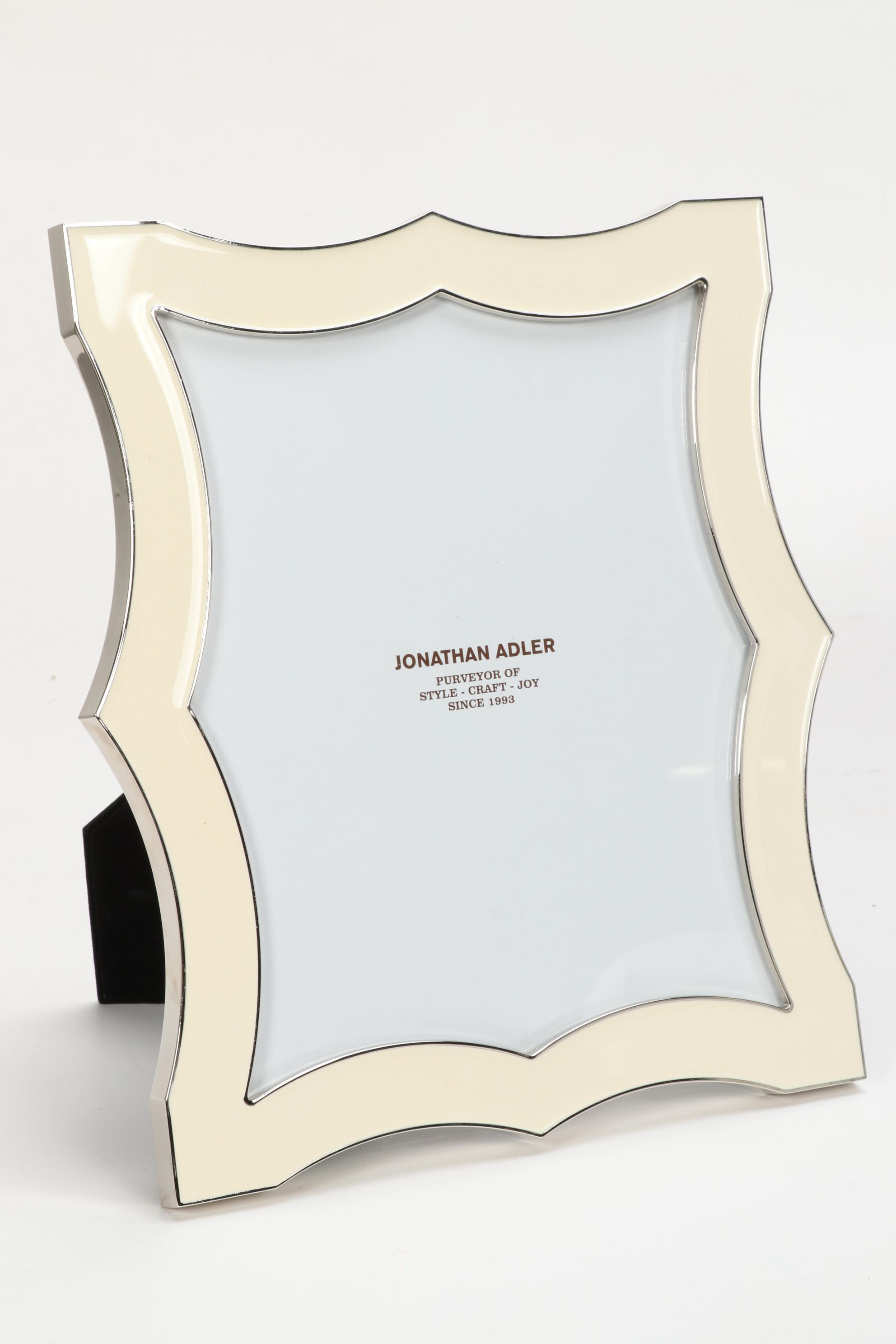 Jonathan Adler Enameled Metal Frames and Table Clock