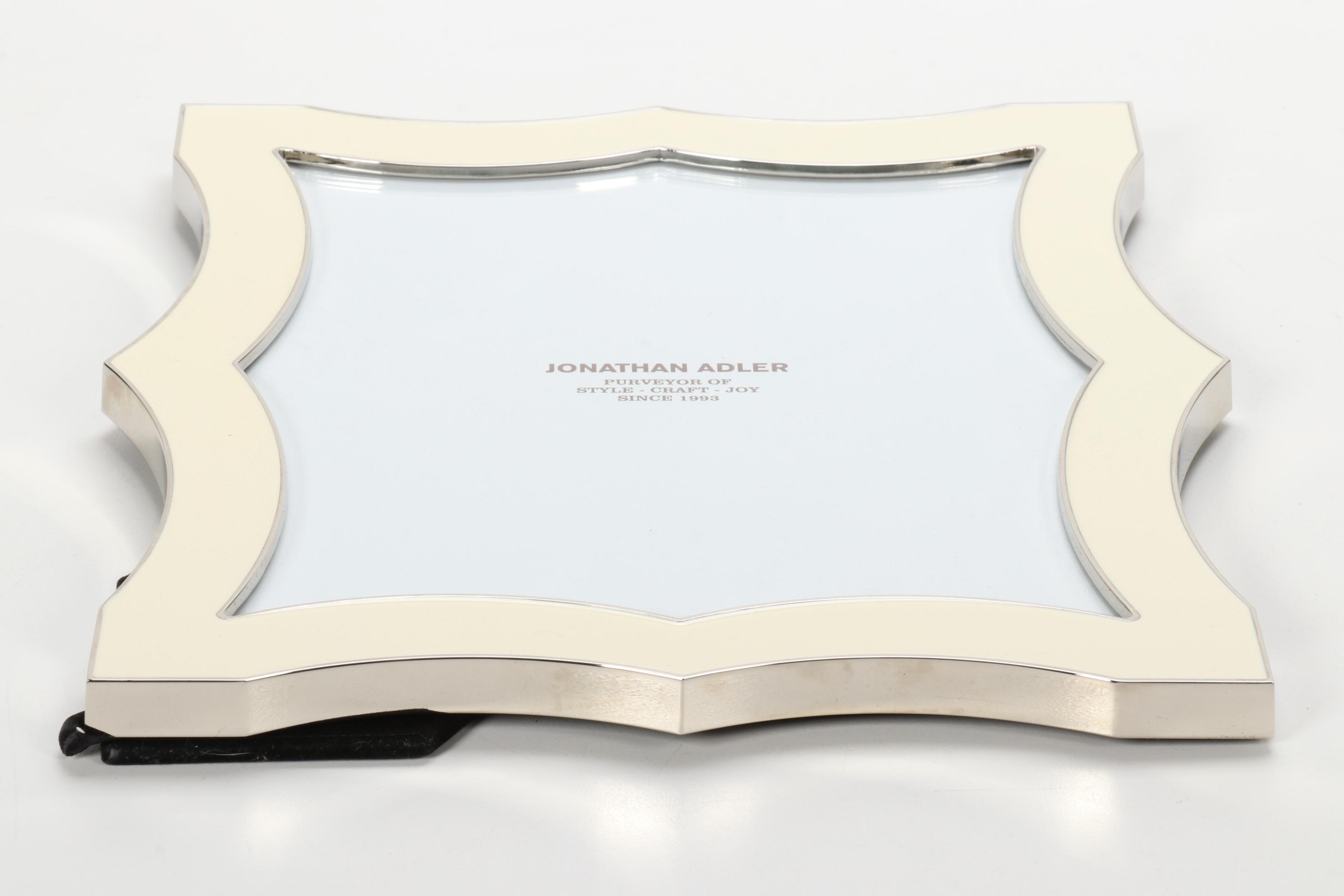 Jonathan Adler Enameled Metal Frames and Table Clock