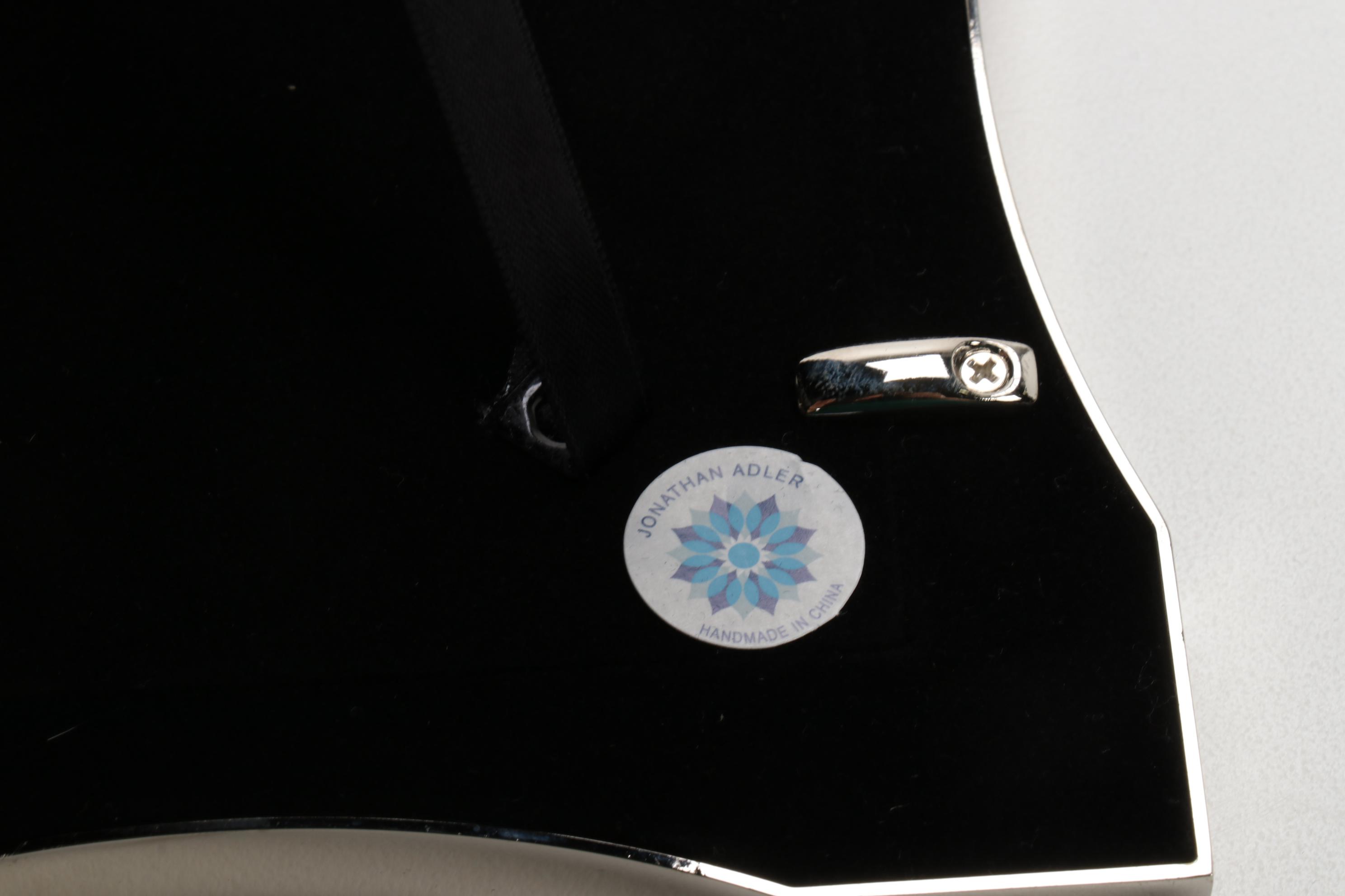 Jonathan Adler Enameled Metal Frames and Table Clock