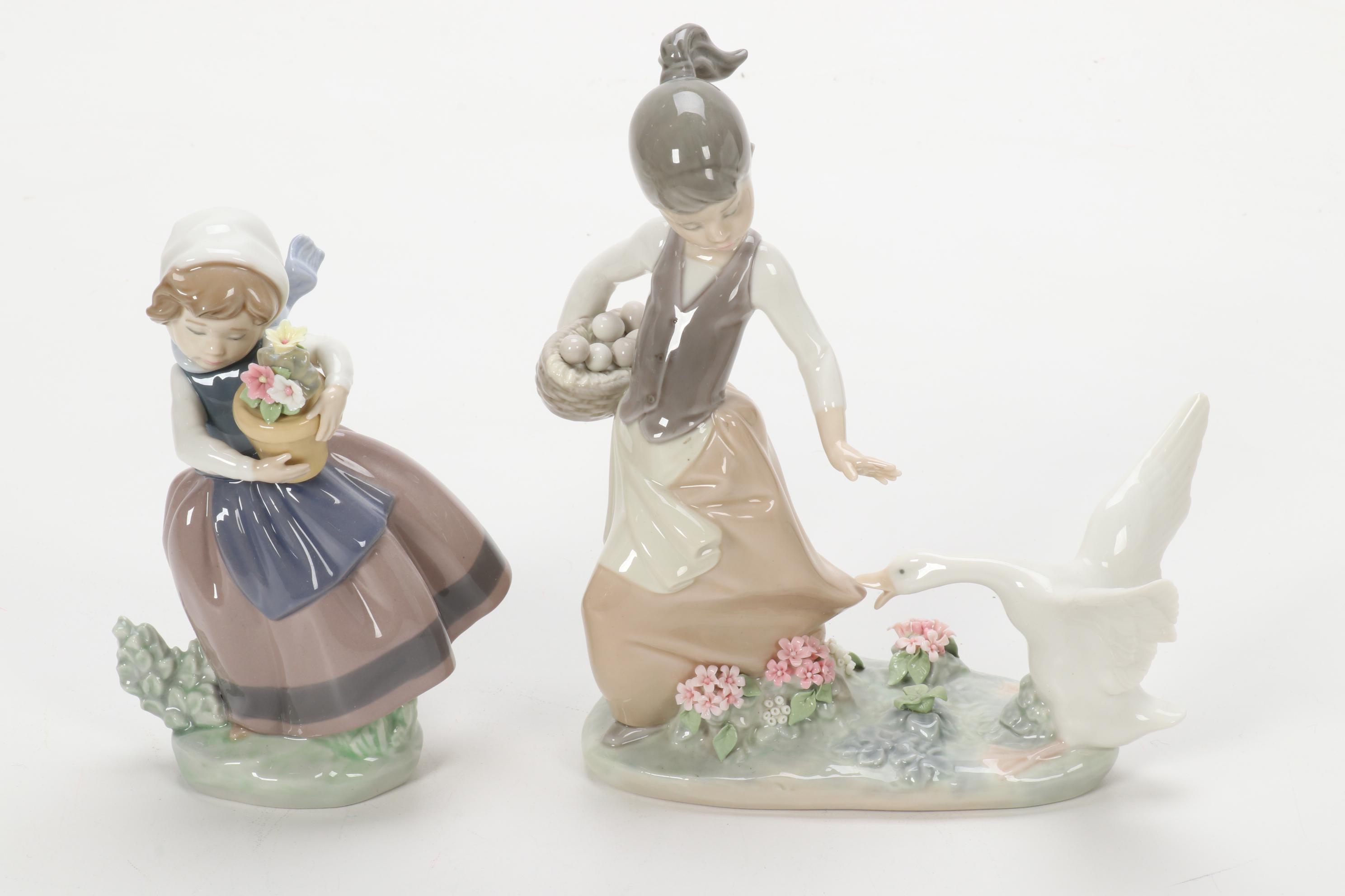 Lladró "Spring is Here" Porcelain Figurine Designed by José Puche with Others