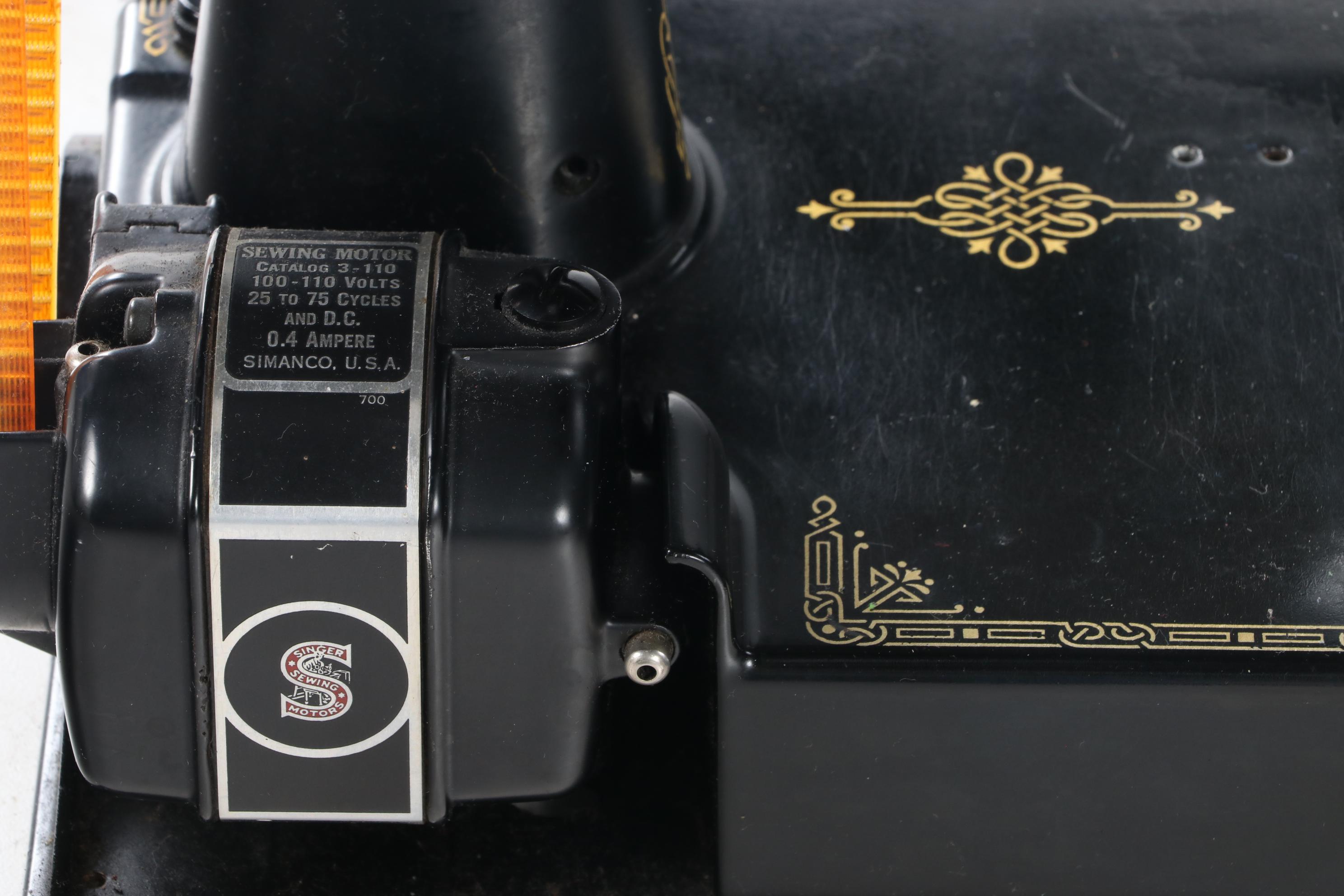 Singer "221-1" Portable Electric Sewing Machine with Accessories and Case