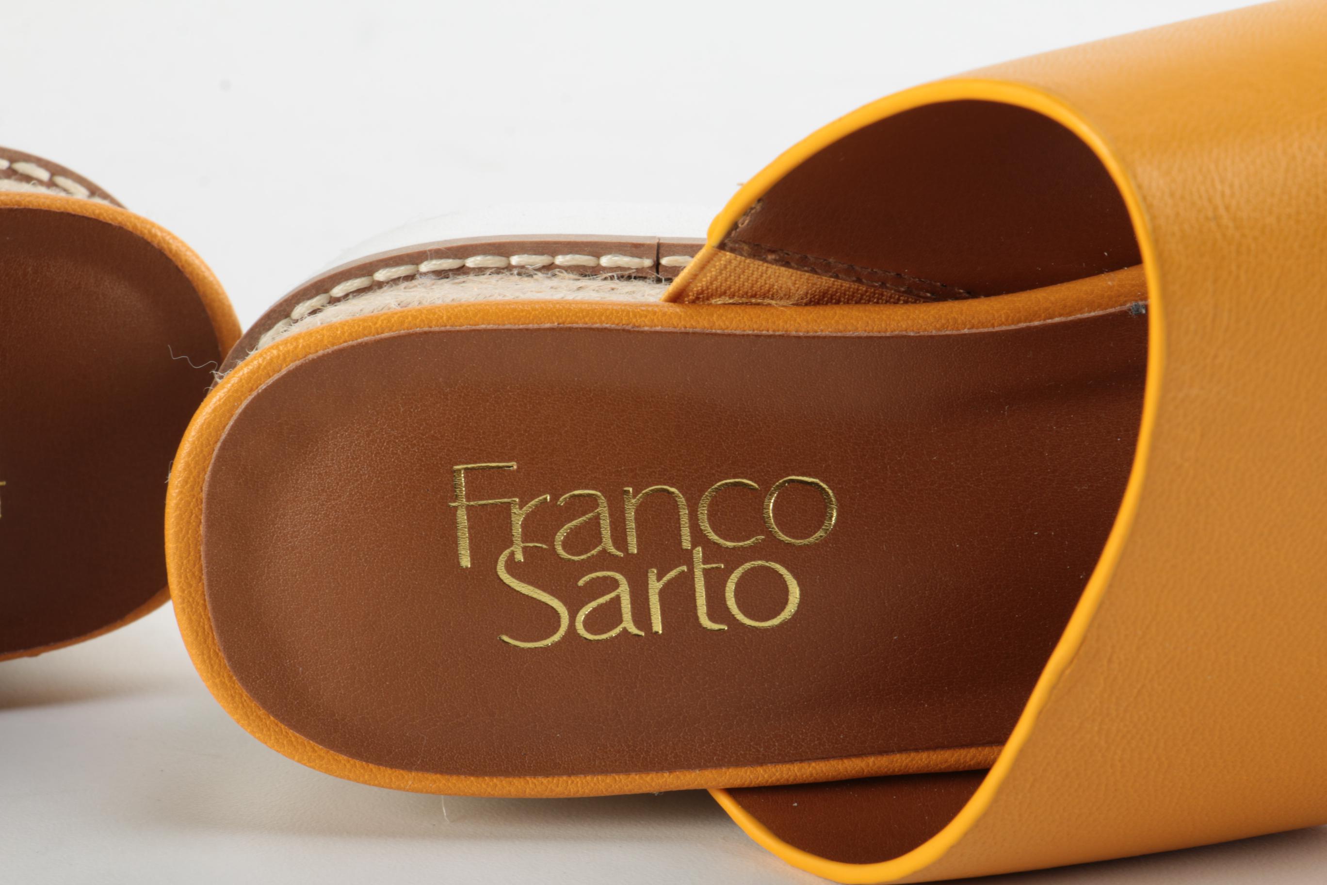 Franco Sarto Yellow Leather Cramer Espadrilles and Miz Mooz Leather Sandals