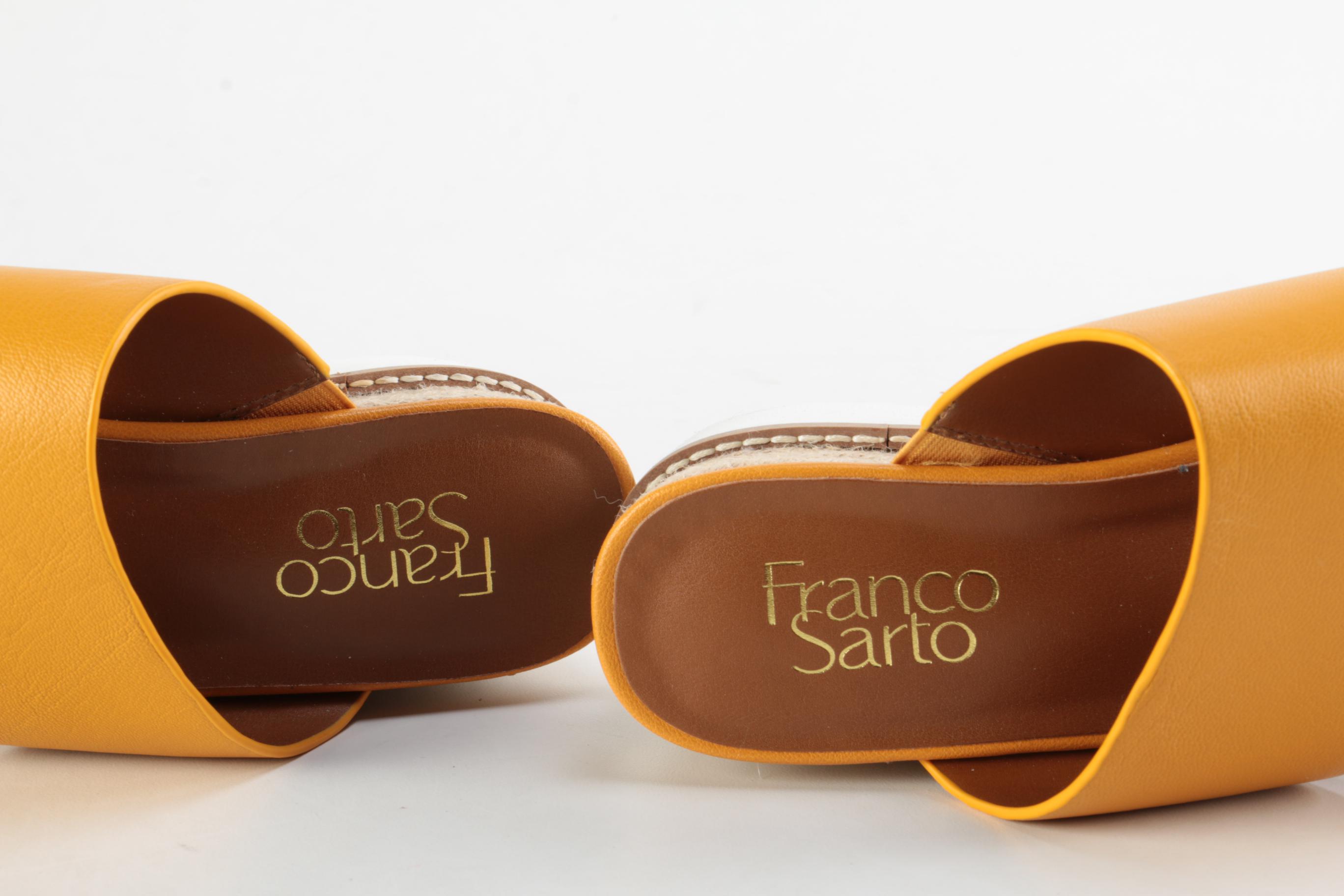 Franco Sarto Yellow Leather Cramer Espadrilles and Miz Mooz Leather Sandals