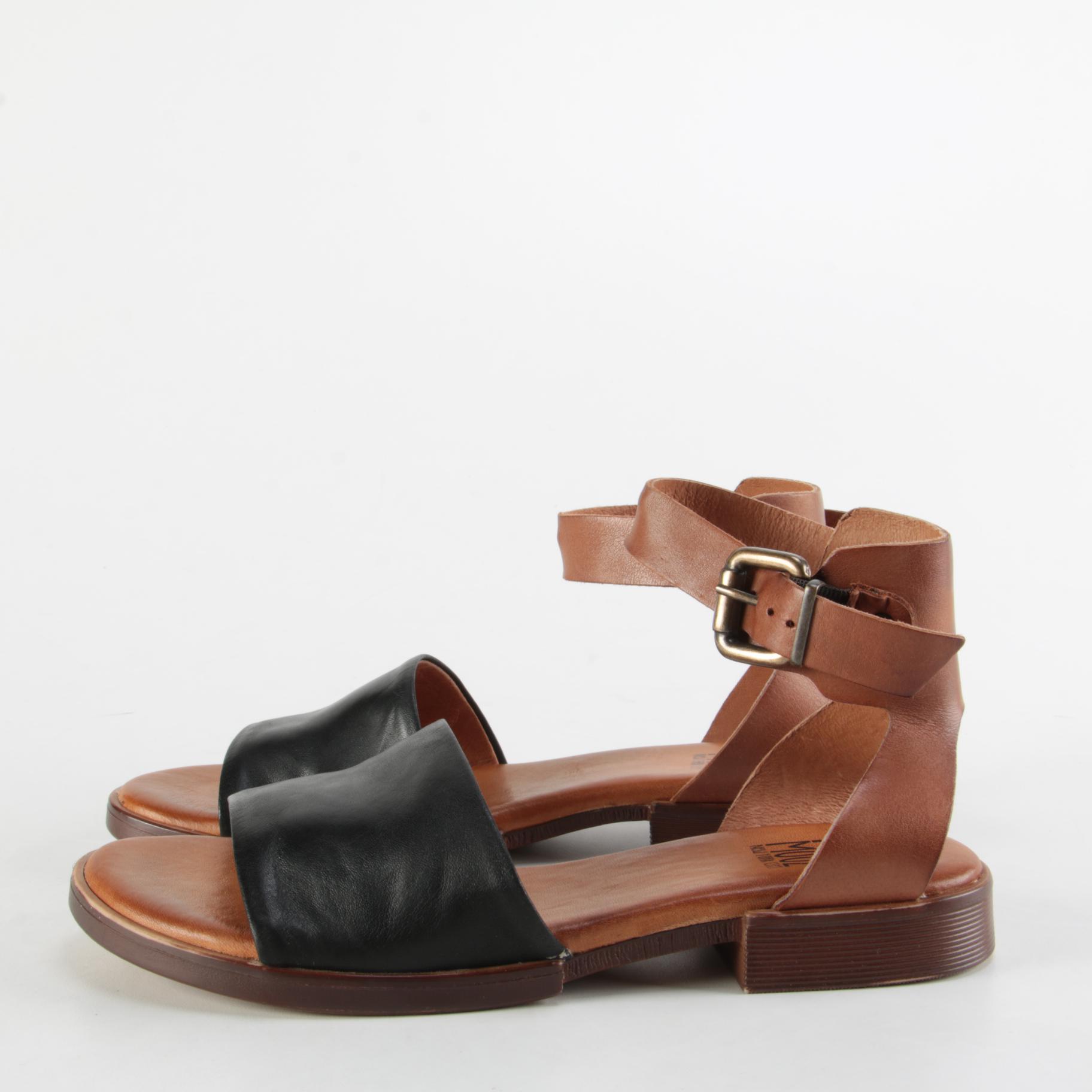 Franco Sarto Yellow Leather Cramer Espadrilles and Miz Mooz Leather Sandals