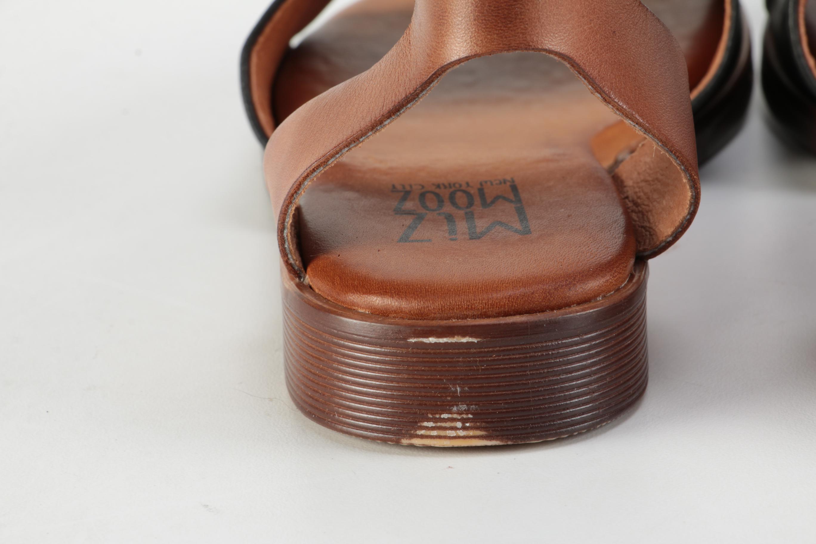 Franco Sarto Yellow Leather Cramer Espadrilles and Miz Mooz Leather Sandals