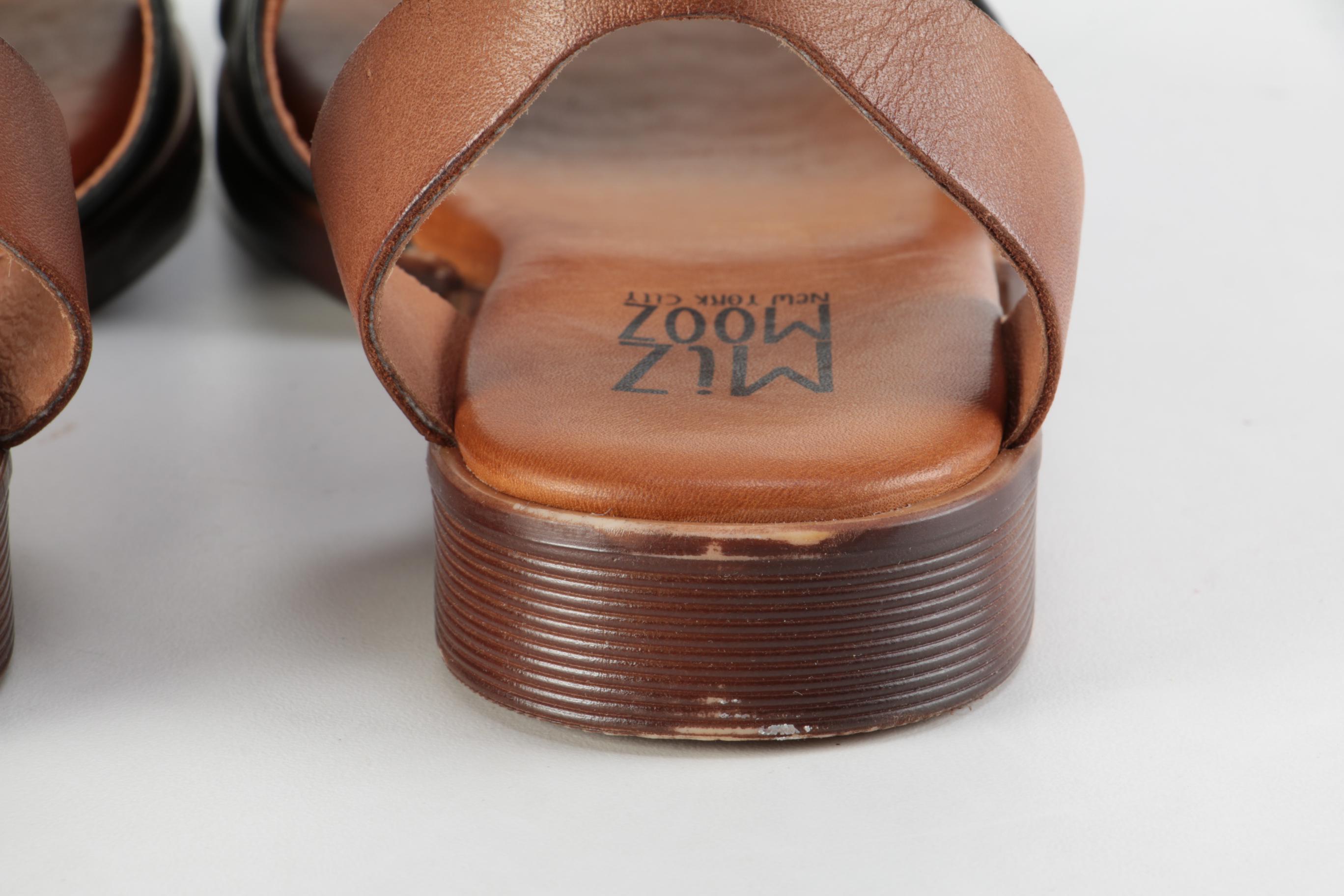 Franco Sarto Yellow Leather Cramer Espadrilles and Miz Mooz Leather Sandals