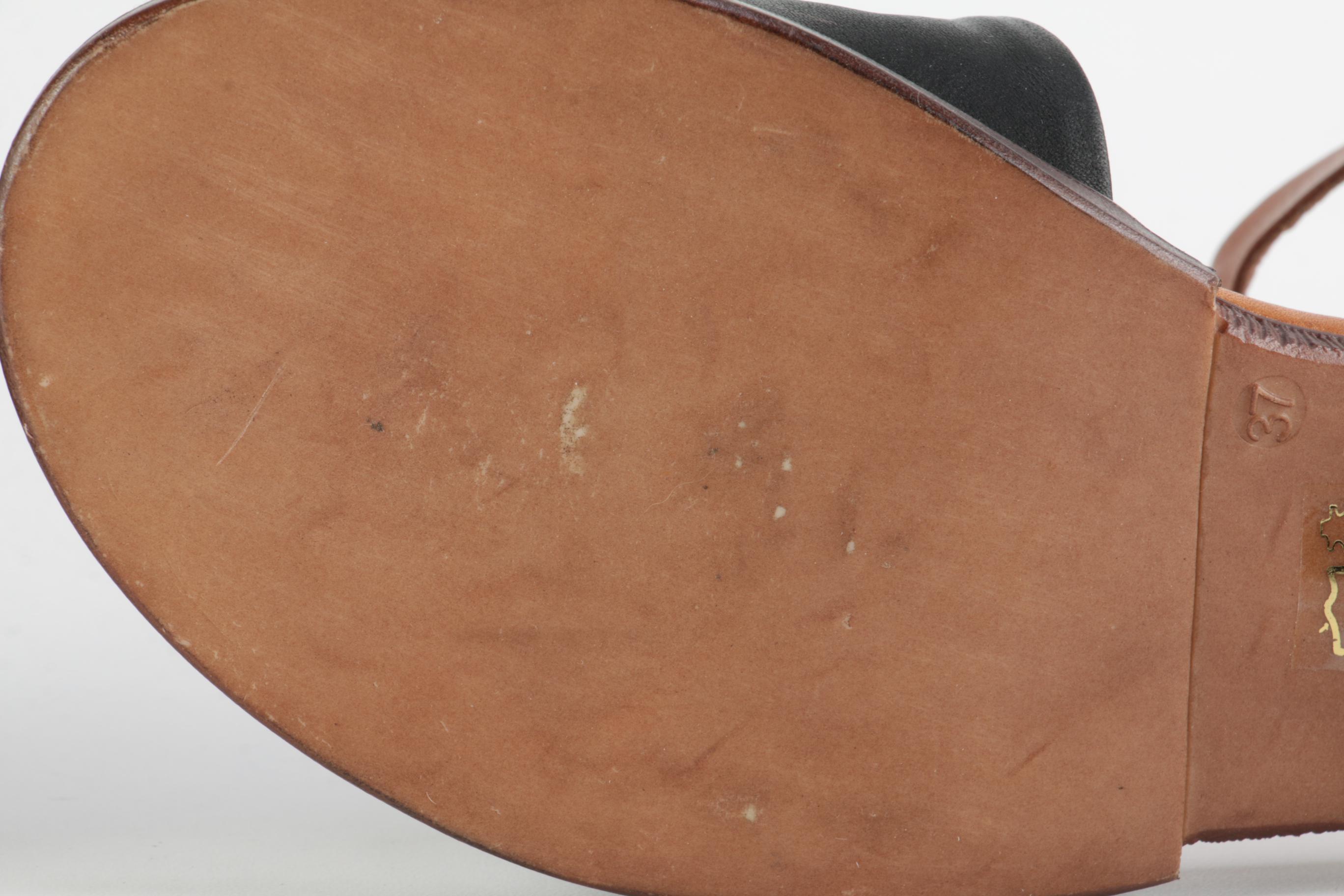 Franco Sarto Yellow Leather Cramer Espadrilles and Miz Mooz Leather Sandals