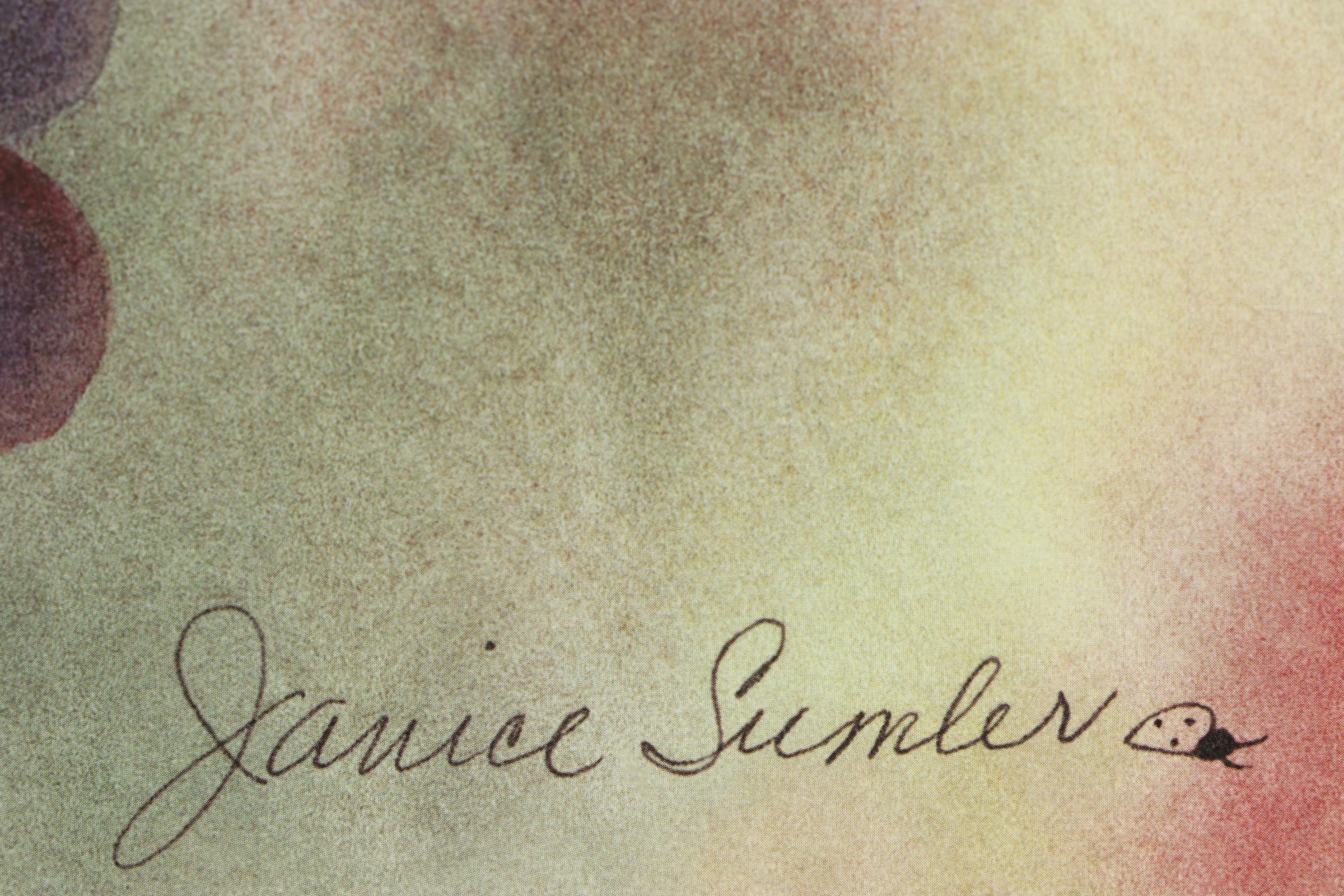 Offset Lithograph after Janice Sumler of Grapes with Inspirational Text