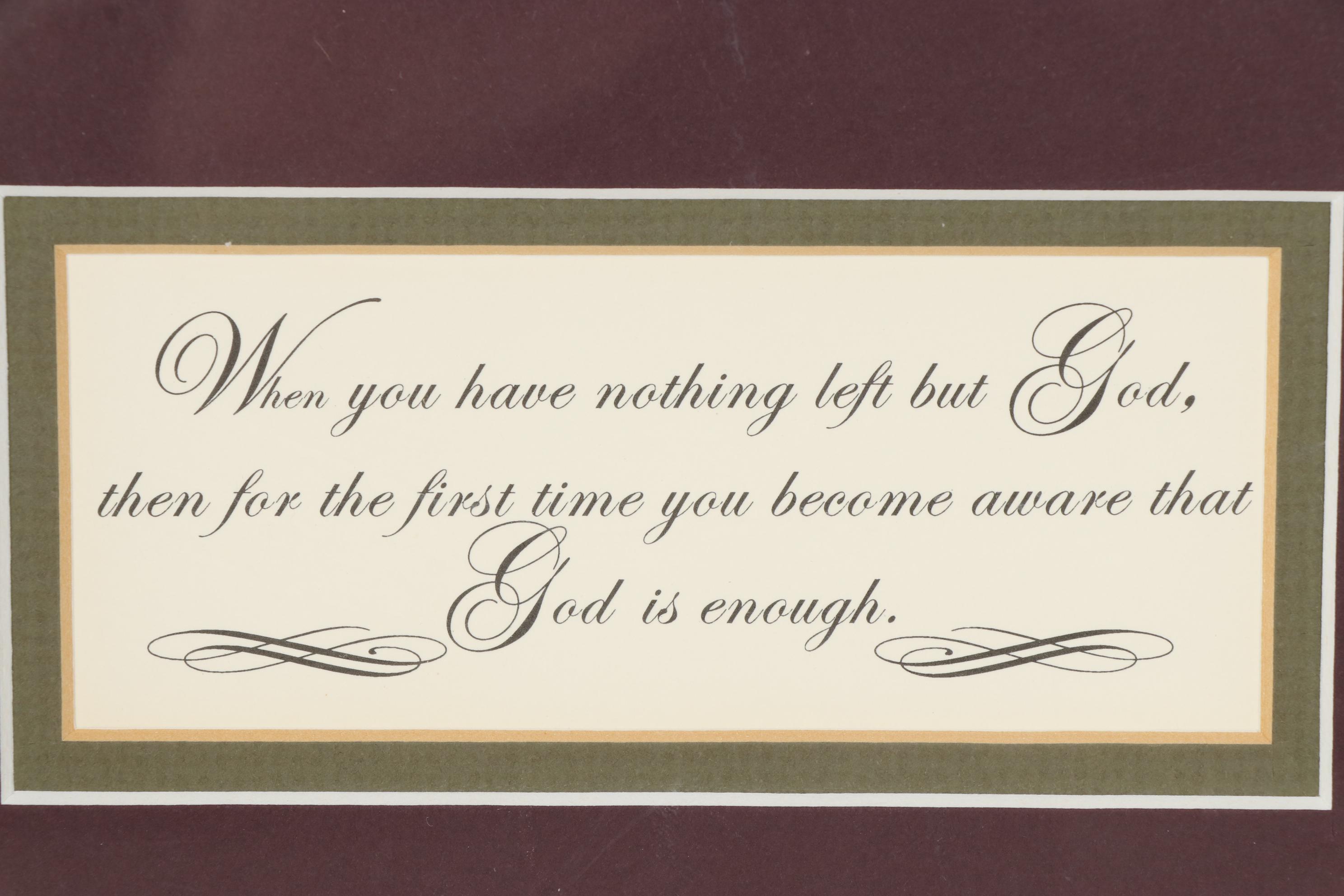 Offset Lithograph after Janice Sumler of Grapes with Inspirational Text