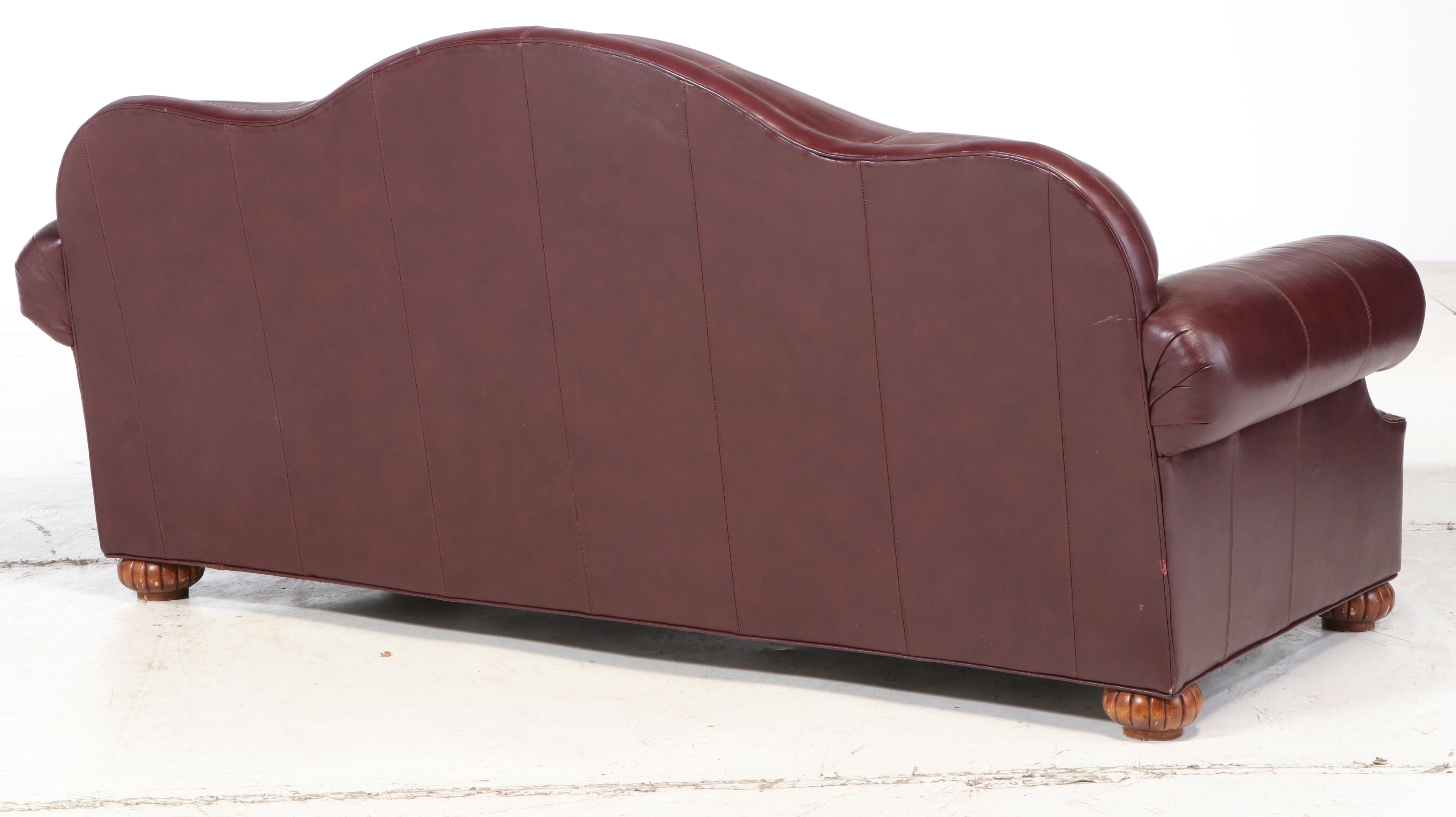 Bob Timberlake Three-Seat  Leather Sofa with Nailhead Trim