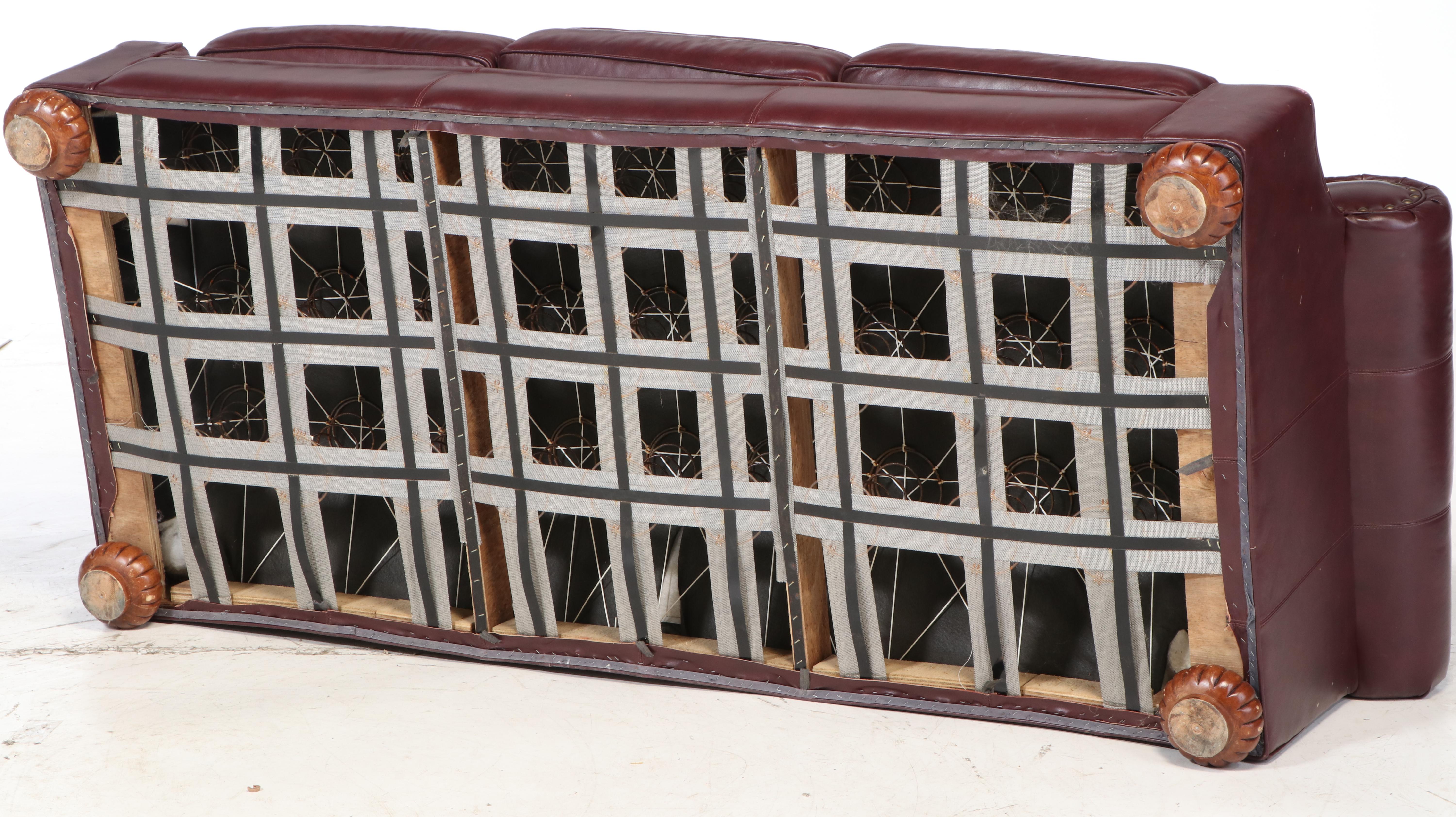 Bob Timberlake Three-Seat  Leather Sofa with Nailhead Trim