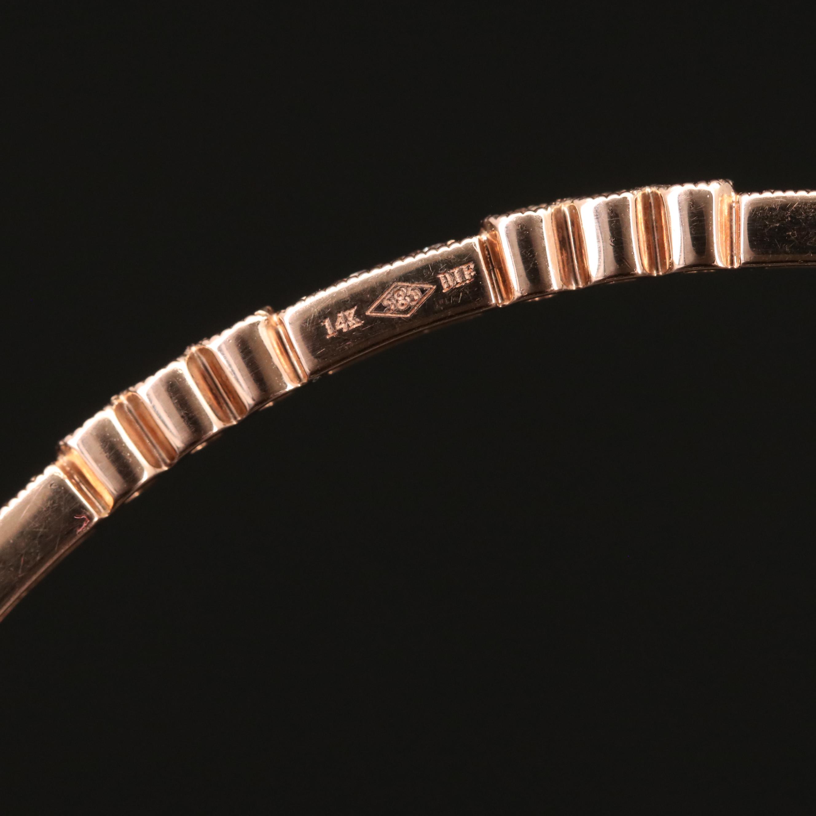14K Rose Gold Diamond Bangle