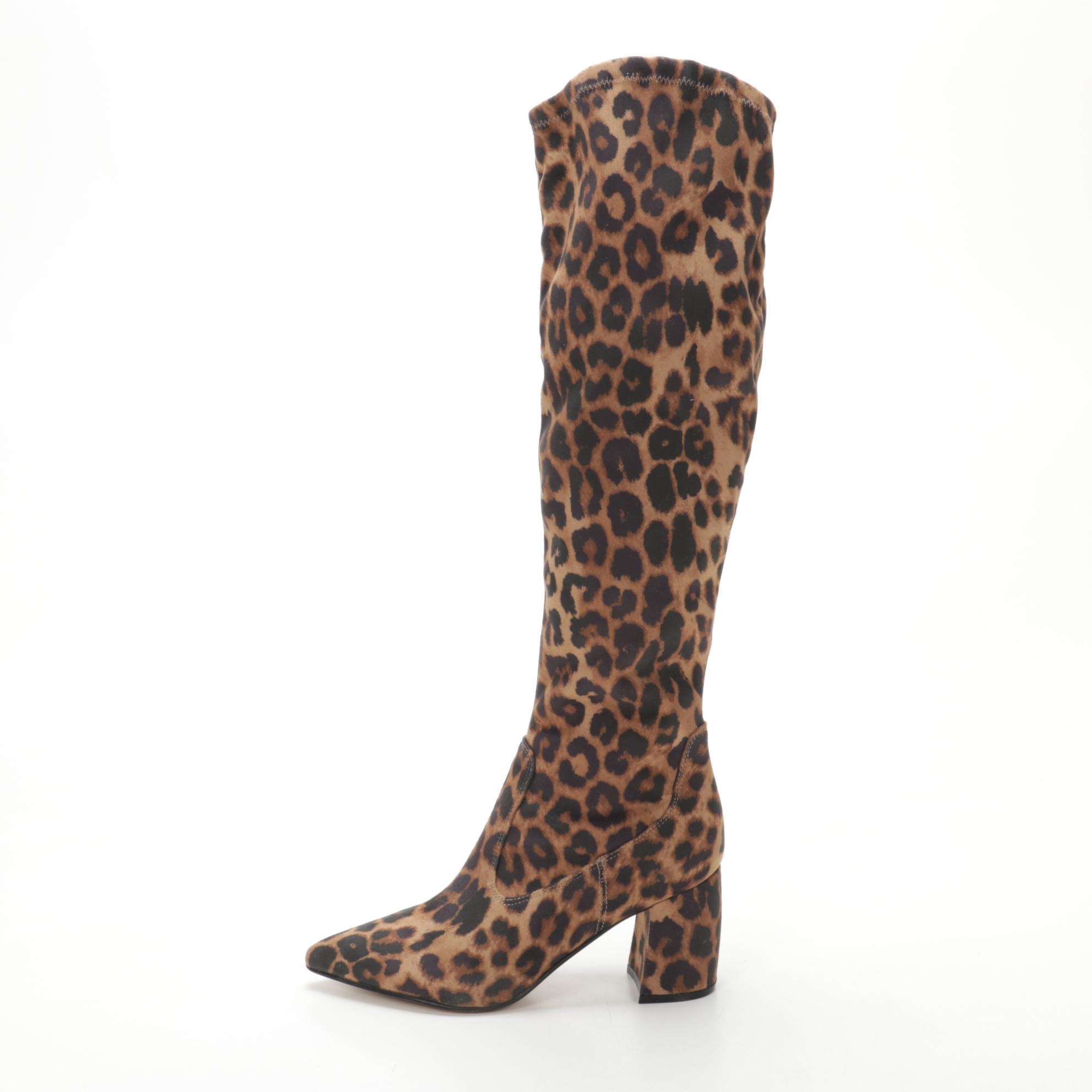 Marc Fisher Retie Leopard Knee-High Boots