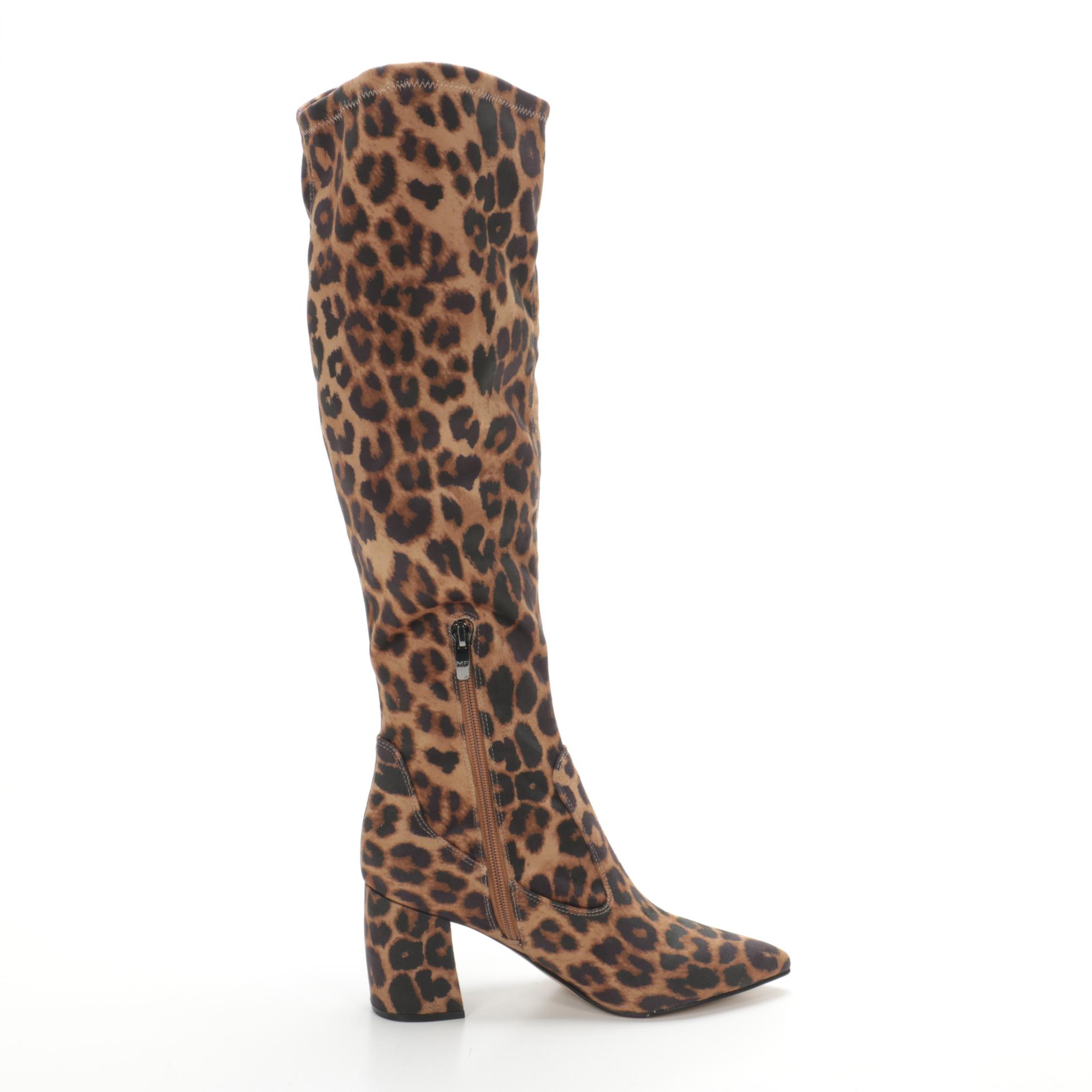 Marc Fisher Retie Leopard Knee-High Boots