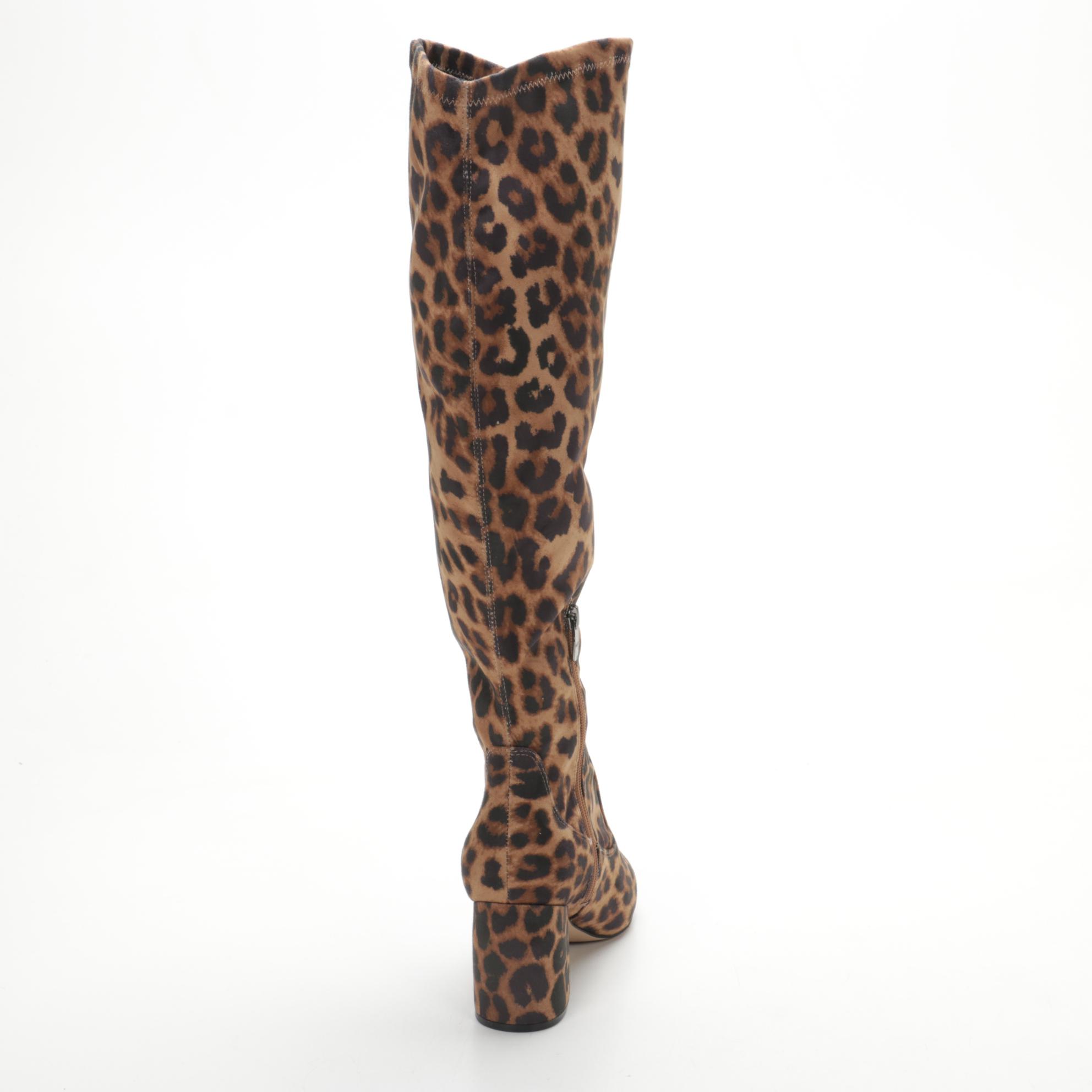 Marc Fisher Retie Leopard Knee-High Boots