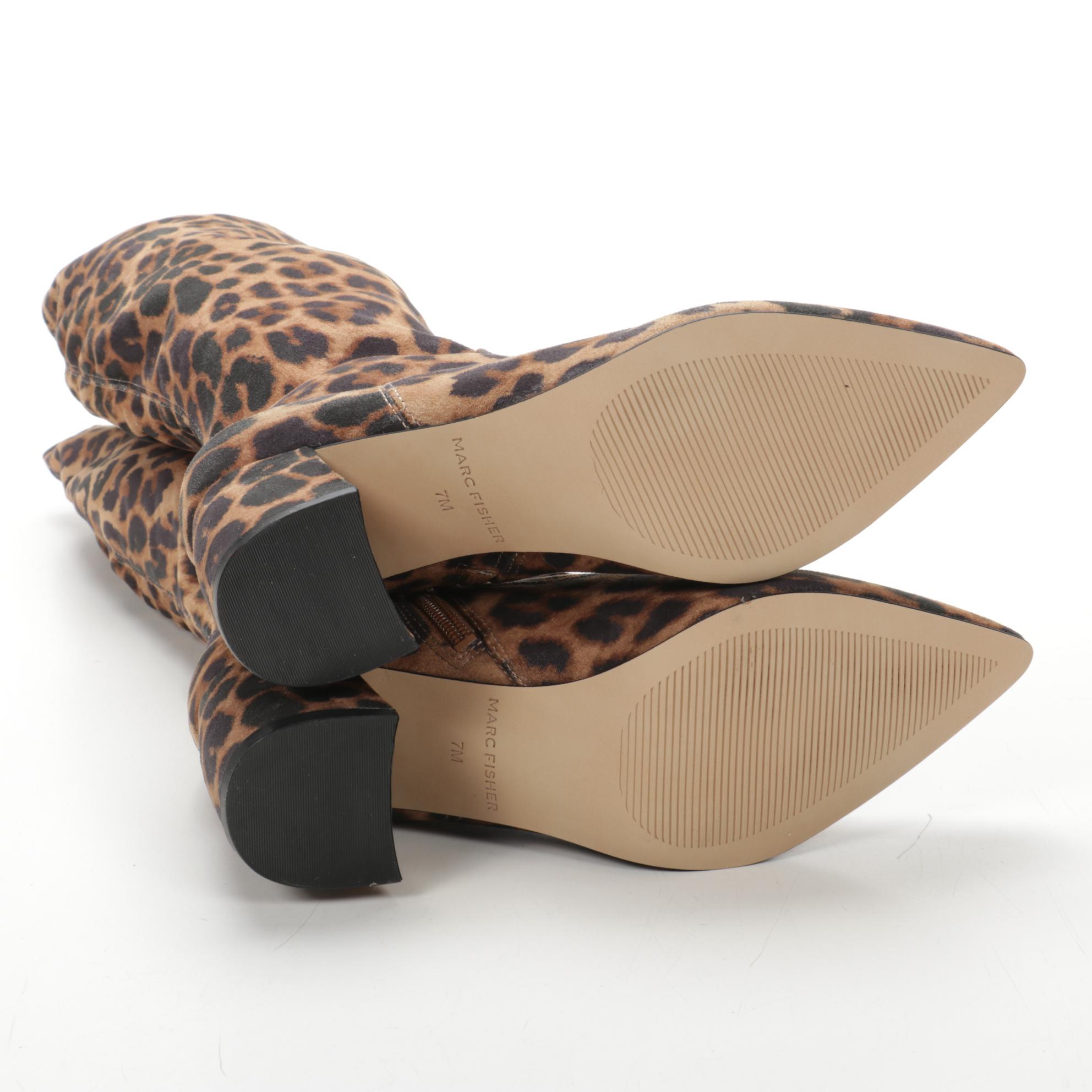Marc Fisher Retie Leopard Knee-High Boots
