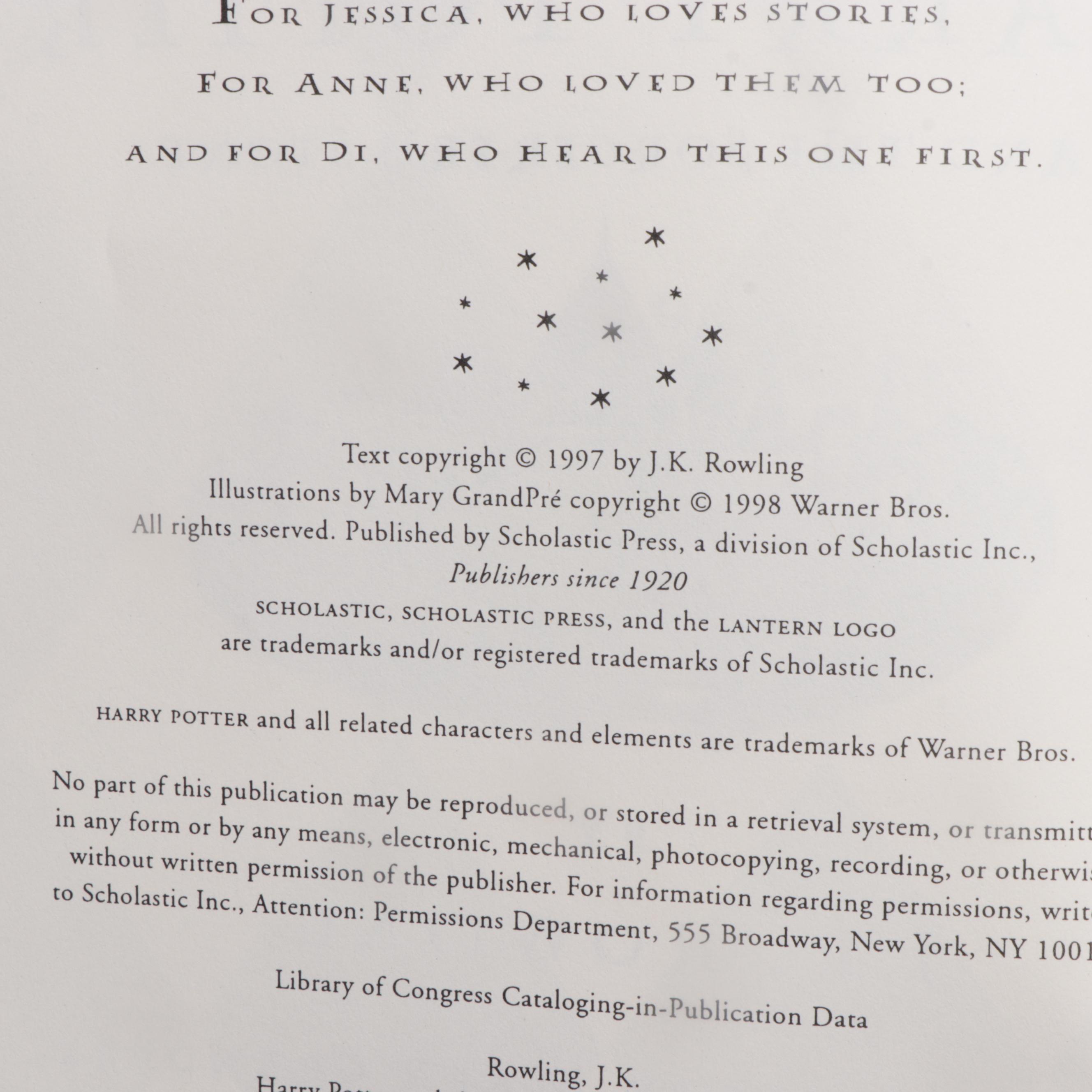 Complete First American Edition "Harry Potter" Series by J. K. Rowling