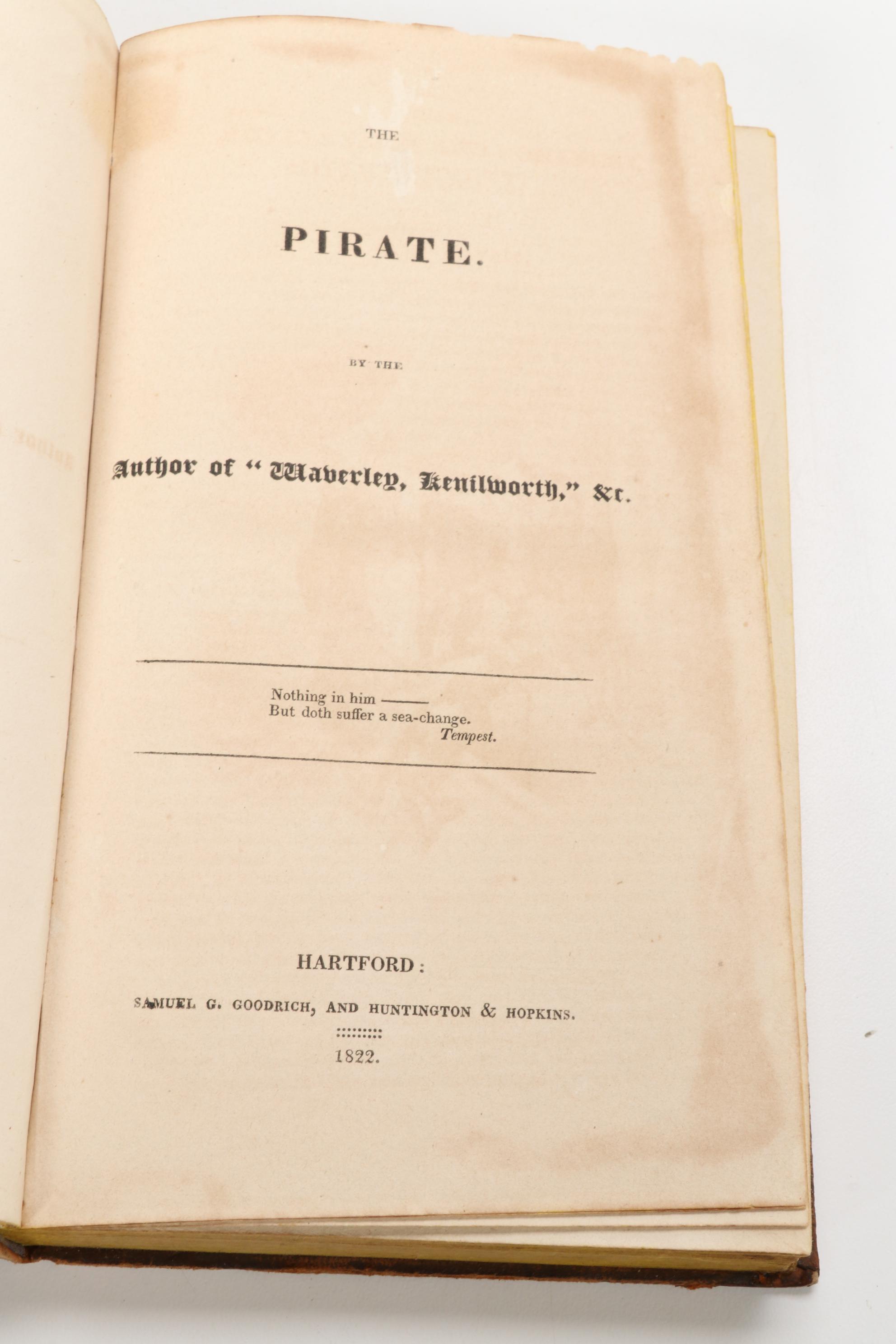 Early Edition "The Pirate" by Sir Walter Scott, 1822