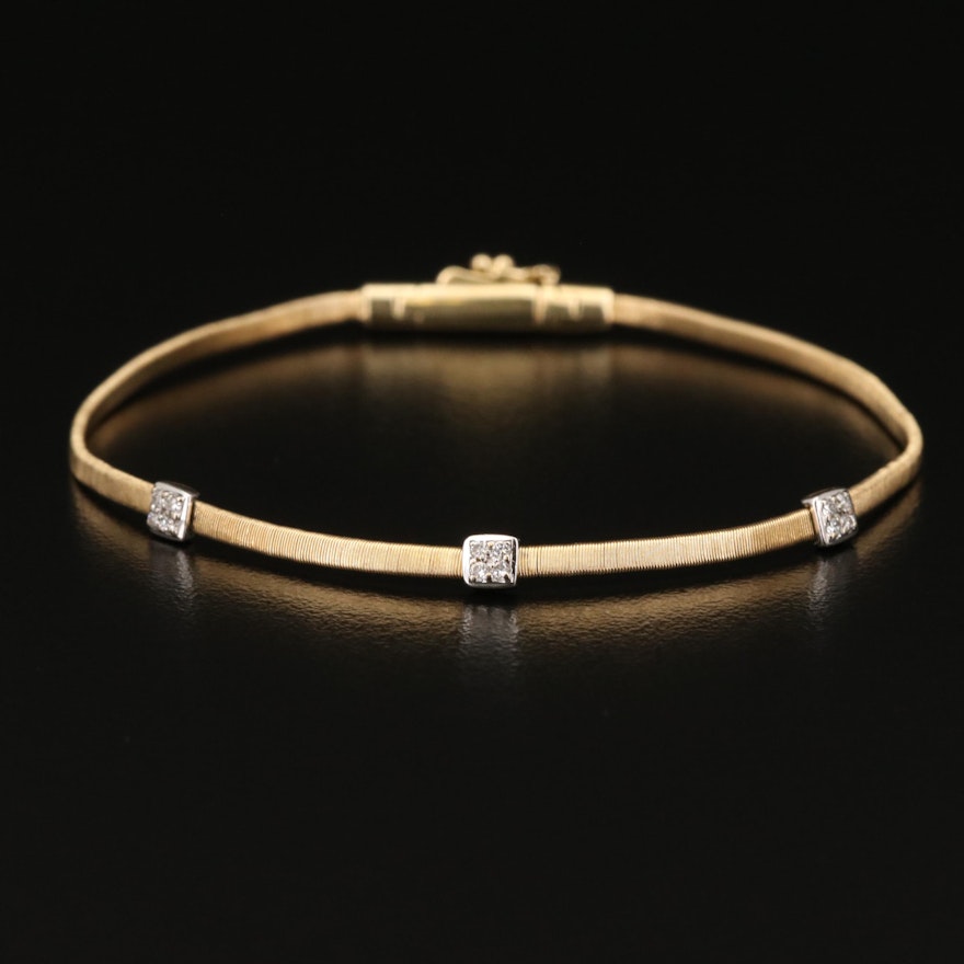 Marco Bicego Diamond 18K Station Bracelet